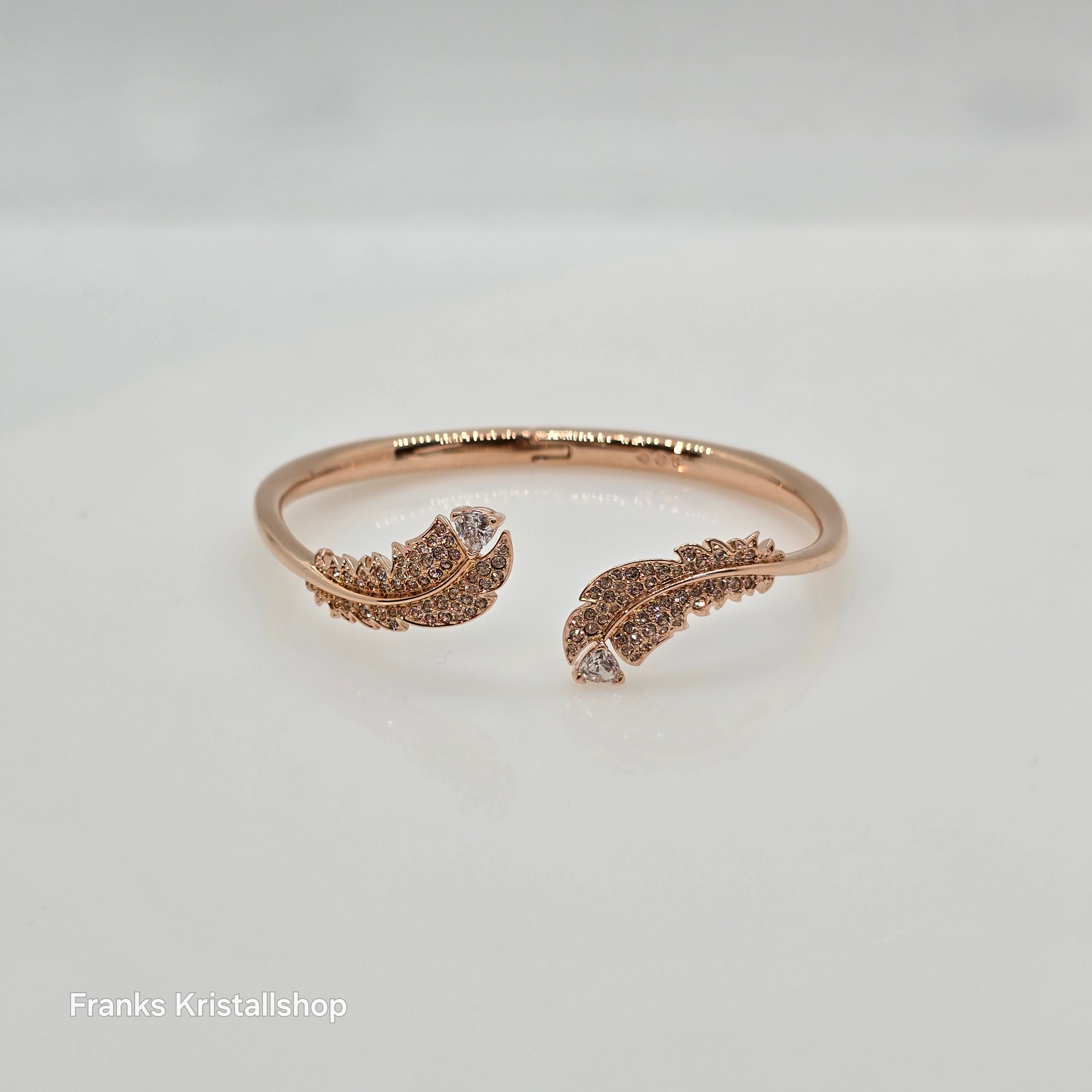 SWAROVSKI Nice Feder Armreif Größe M Weiß, Roségold-Legierungsschicht 5663478