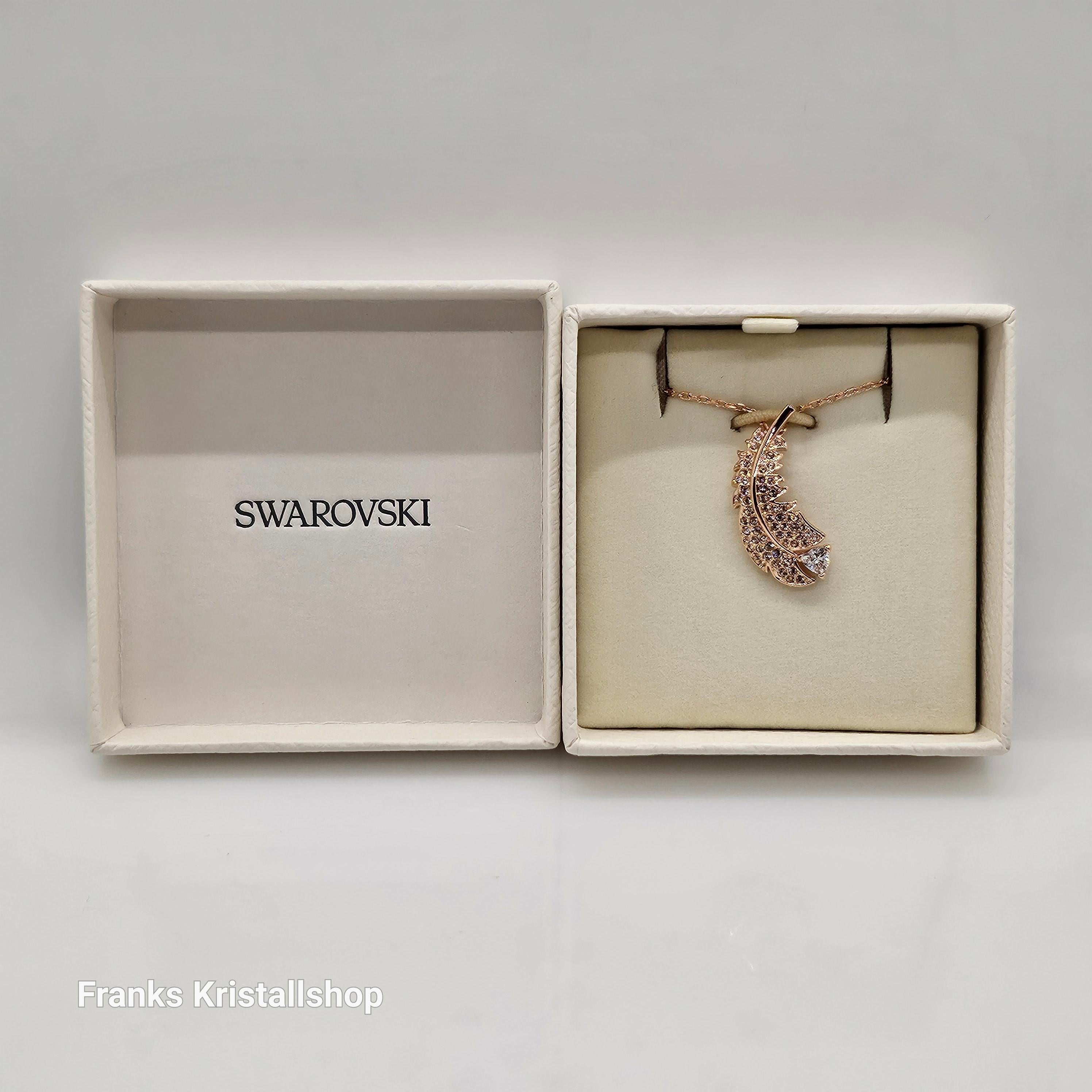 SWAROVSKI Idyllia Feder Halskette Weiß, Roségold-Legierungsschicht 5663483