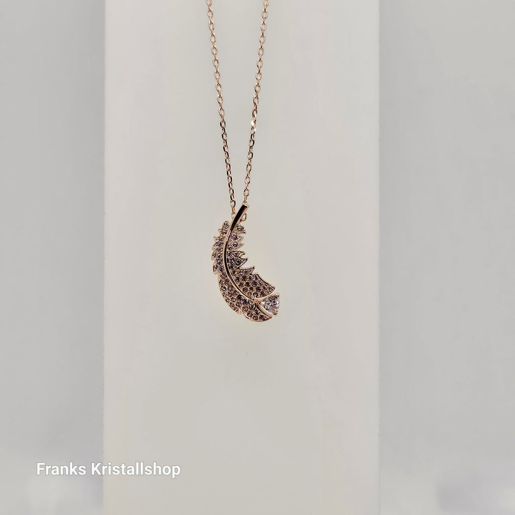 SWAROVSKI Idyllia Feder Halskette Weiß, Roségold-Legierungsschicht 5663483