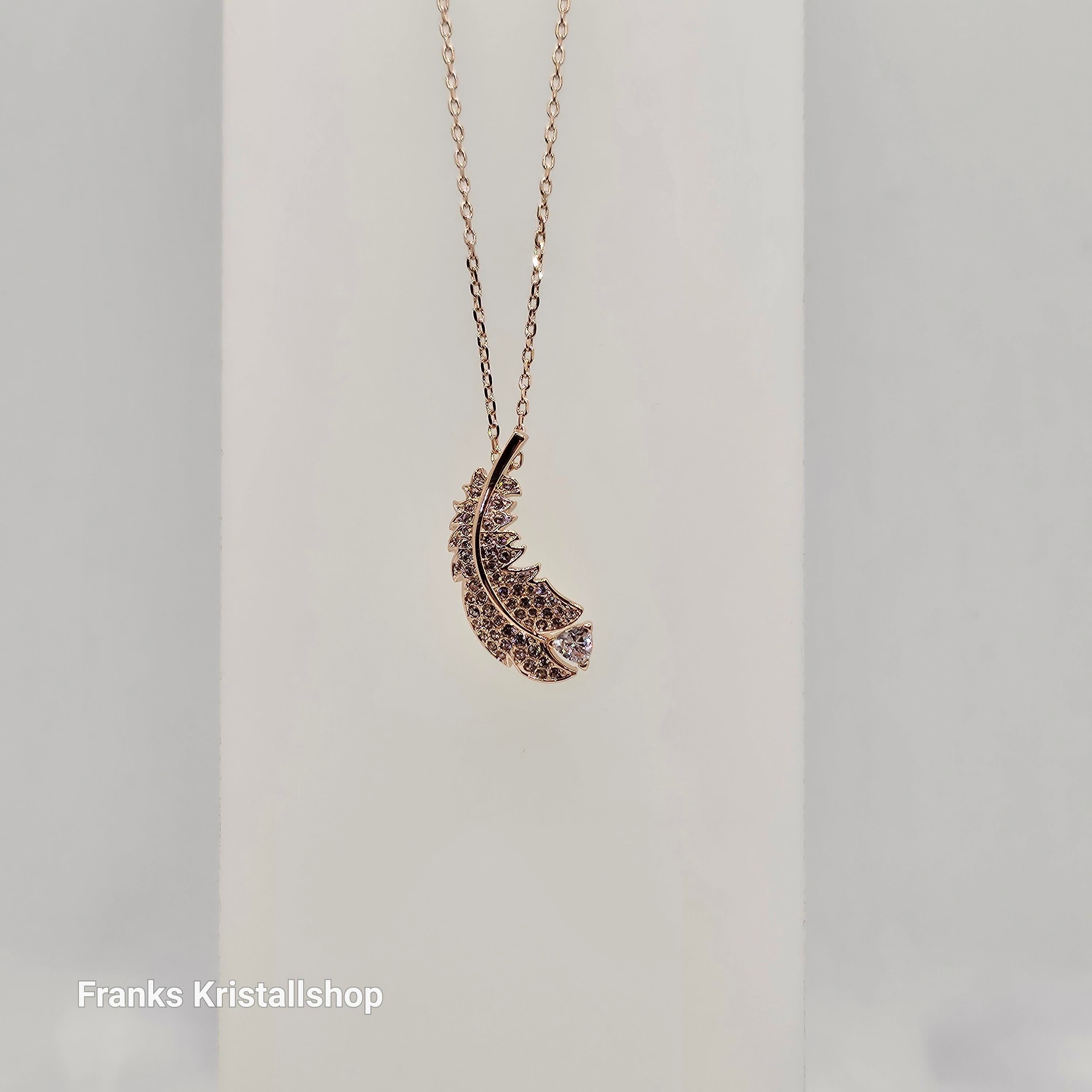 SWAROVSKI Idyllia Feder Halskette Weiß, Roségold-Legierungsschicht 5663483