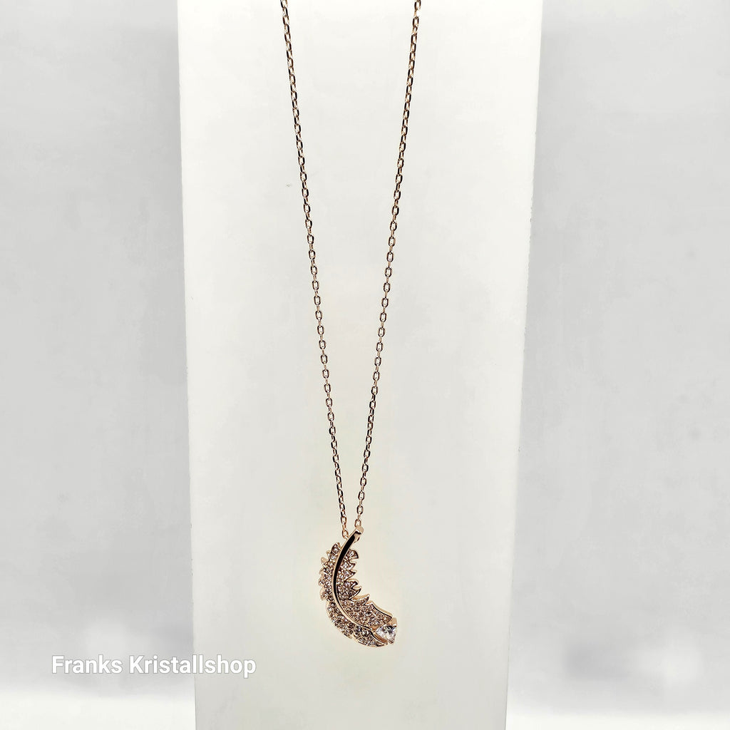 SWAROVSKI Idyllia Feder Halskette Weiß, Roségold-Legierungsschicht 5663483