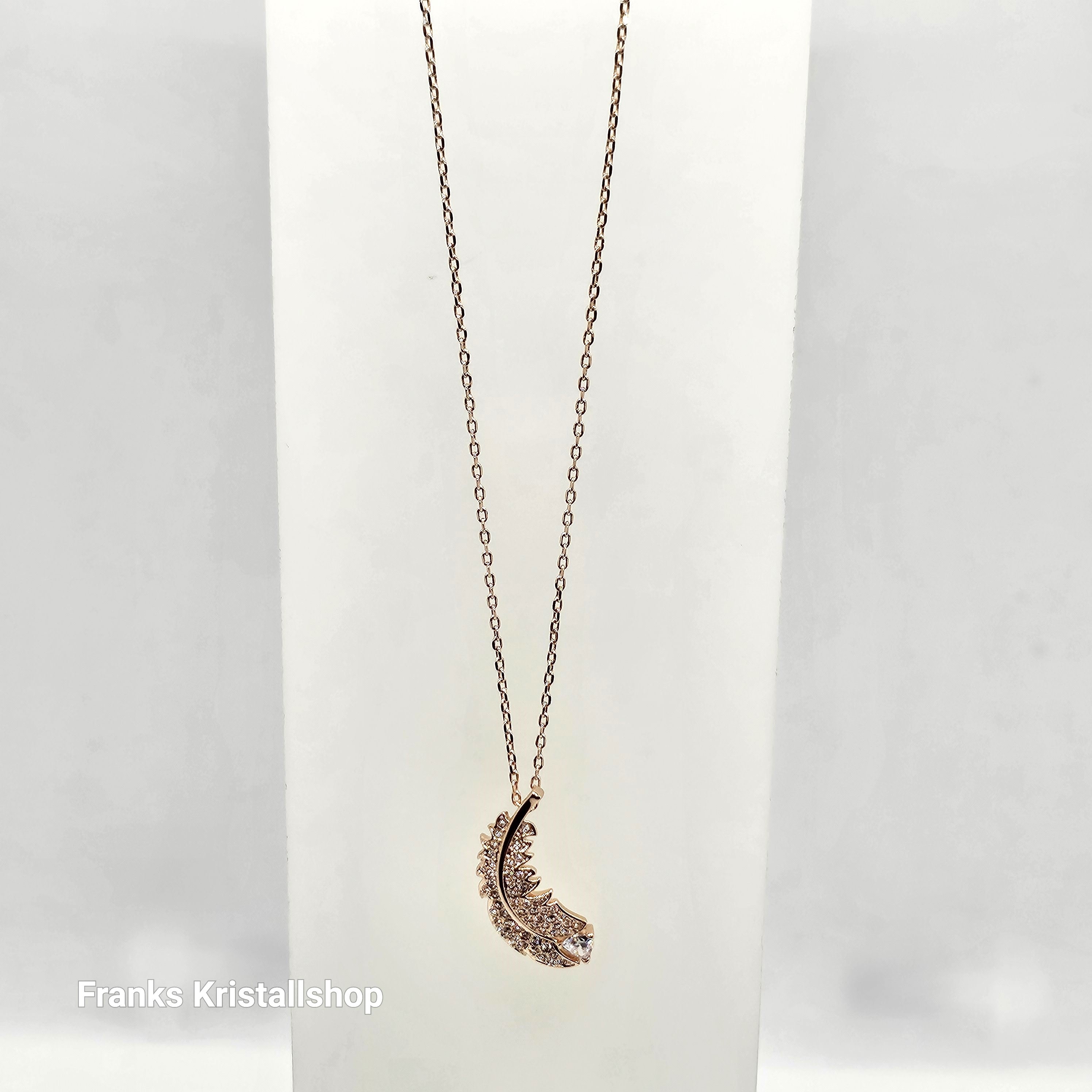 SWAROVSKI Idyllia Feder Halskette Weiß, Roségold-Legierungsschicht 5663483