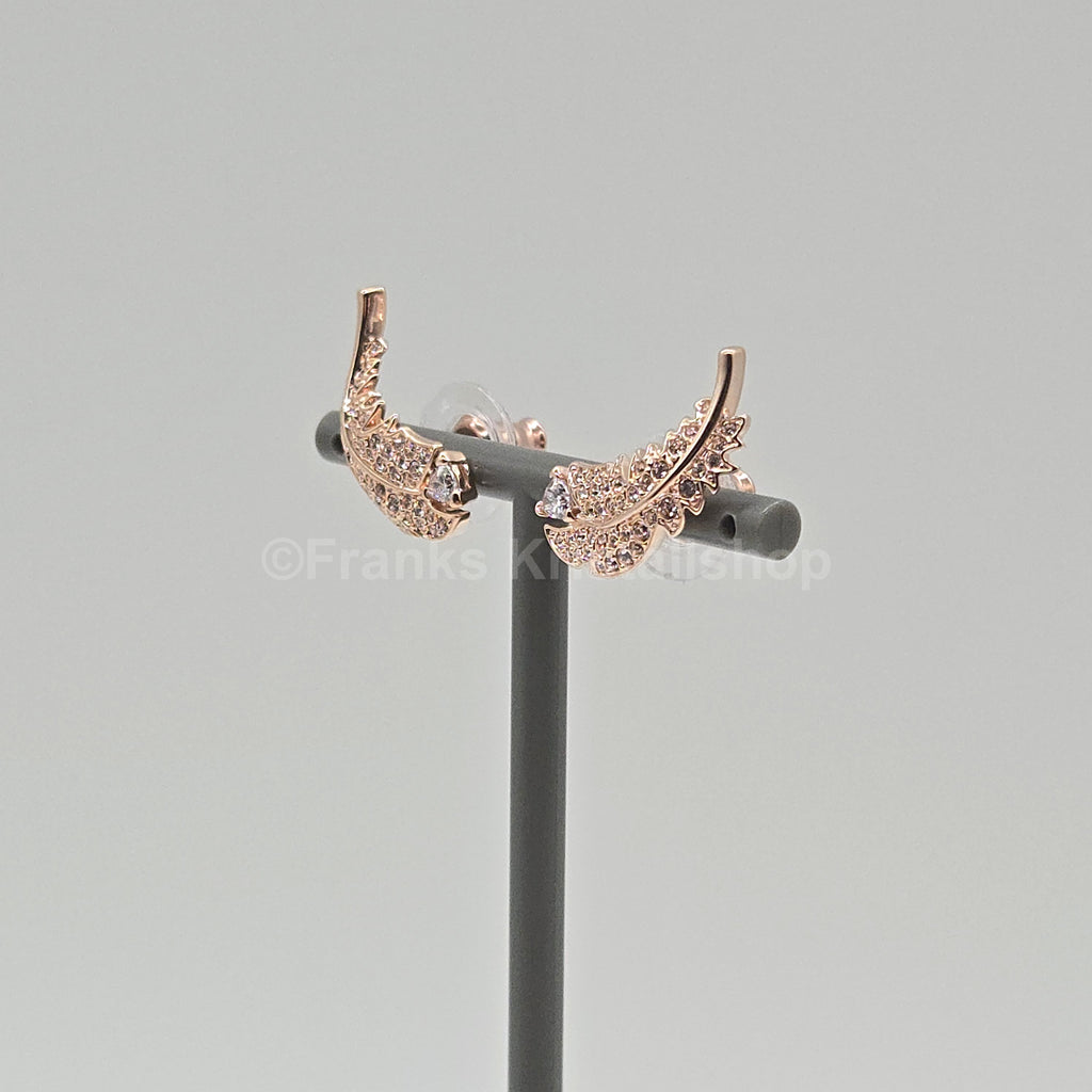 SWAROVSKI Nice Feder Ohrstecker Weiß, Roségold-Legierungsschicht 5663490