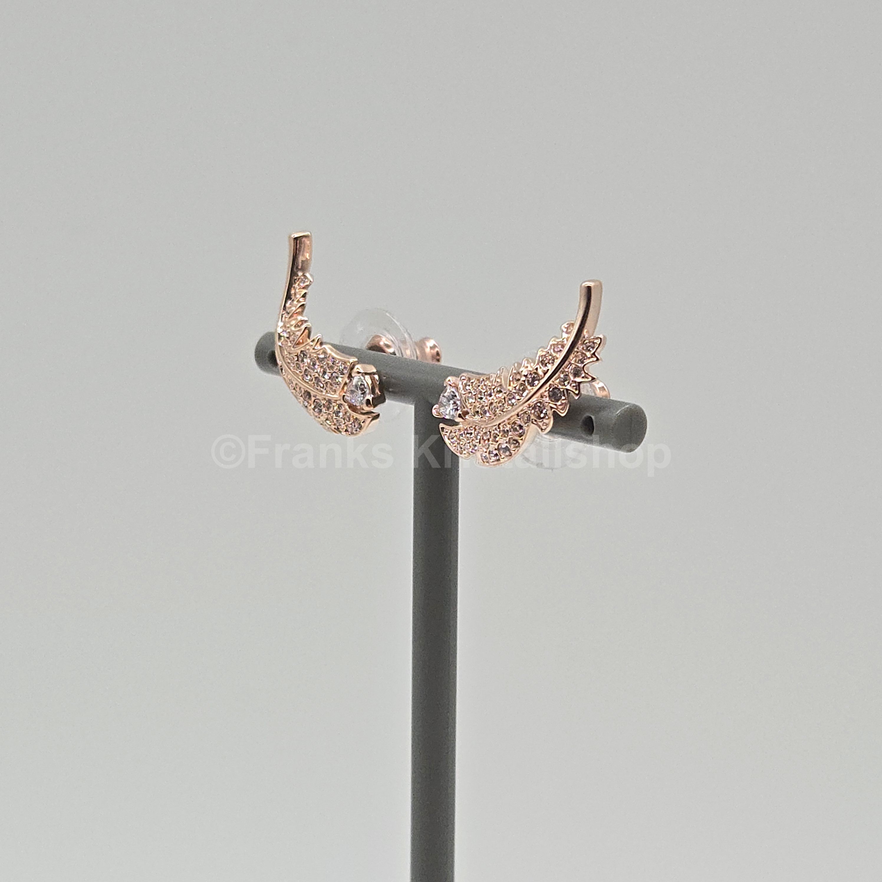 SWAROVSKI Nice Feder Ohrstecker Weiß, Roségold-Legierungsschicht 5663490