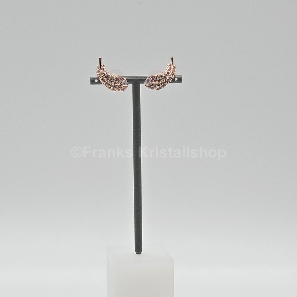 SWAROVSKI Nice Feder Ohrstecker Weiß, Roségold-Legierungsschicht 5663490