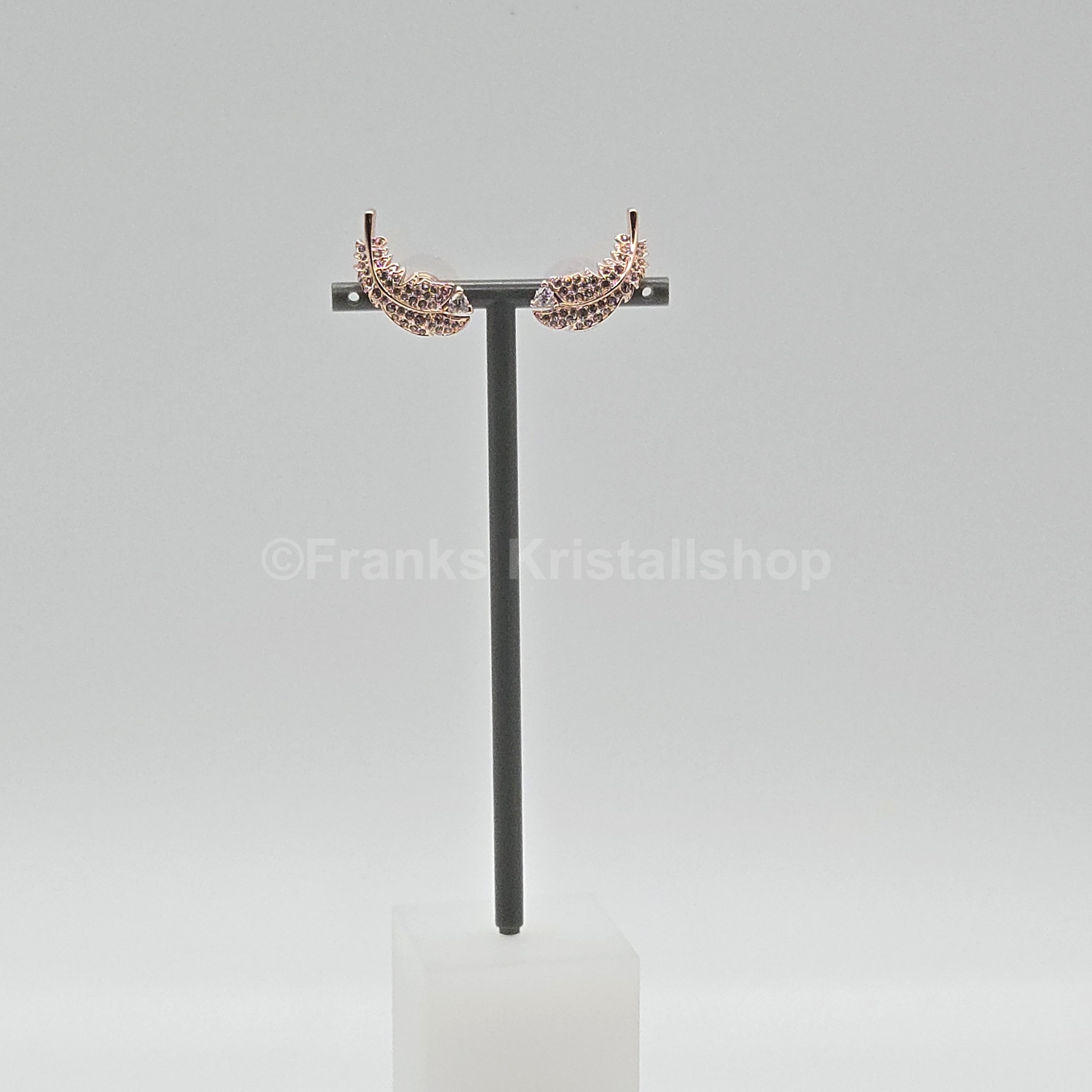 SWAROVSKI Nice Feder Ohrstecker Weiß, Roségold-Legierungsschicht 5663490