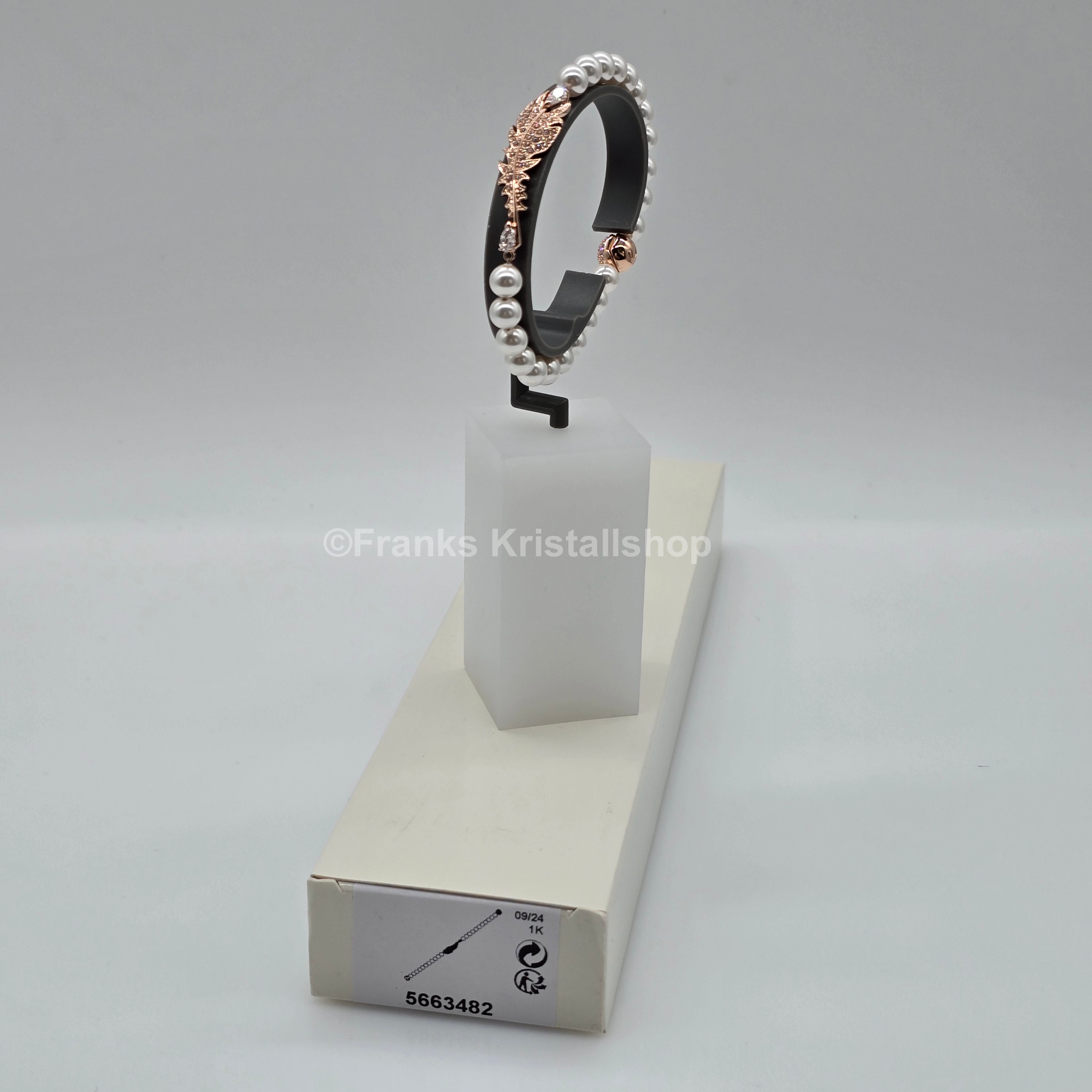 SWAROVSKI Nice Feder Armband Perlen Größe M Roségoldlegierung 5663482