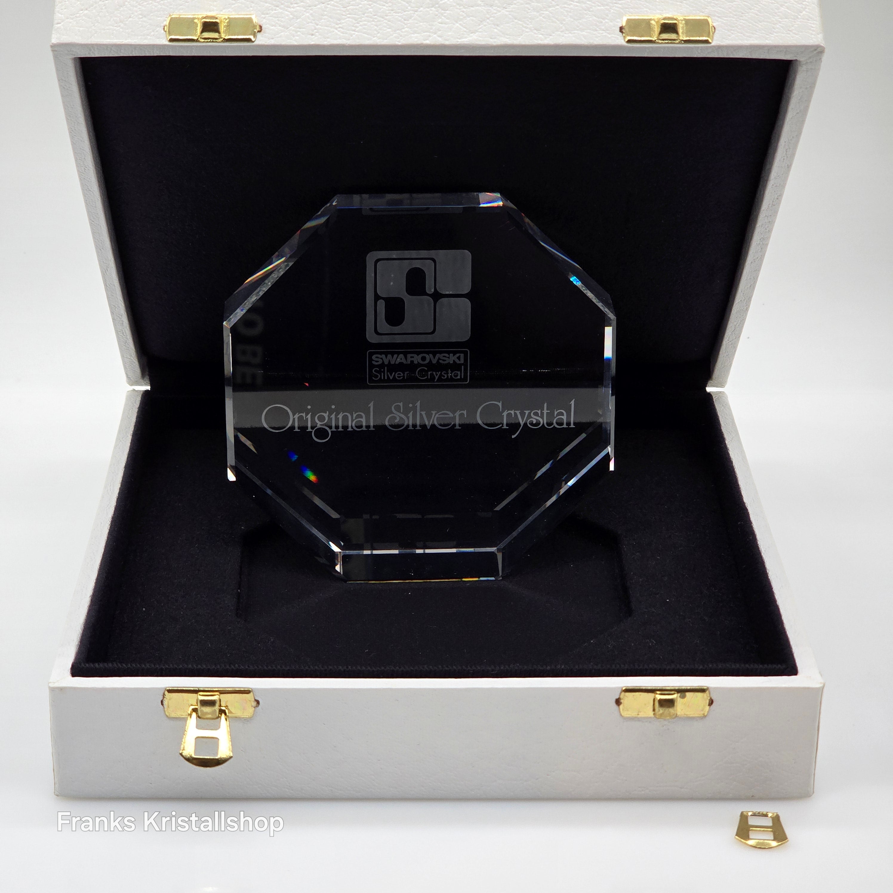 SWAROVSKI Octagon Händler Schild Original Silver Crystal
