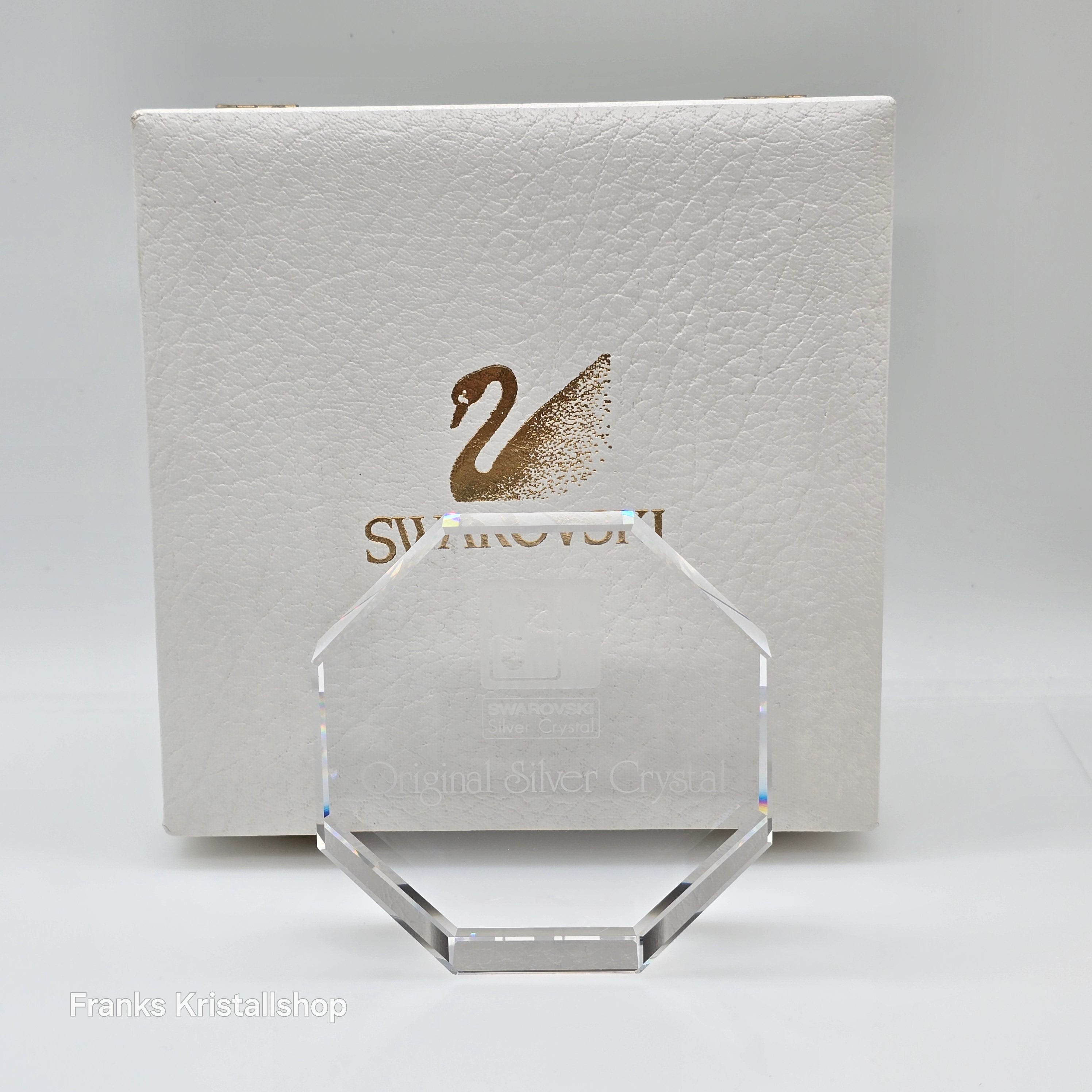 SWAROVSKI Octagon Händler Schild Original Silver Crystal