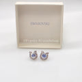 SWAROVSKI Ohrstecker Hufeisen Ohrringe, Blau, Rhodiniert 5746563