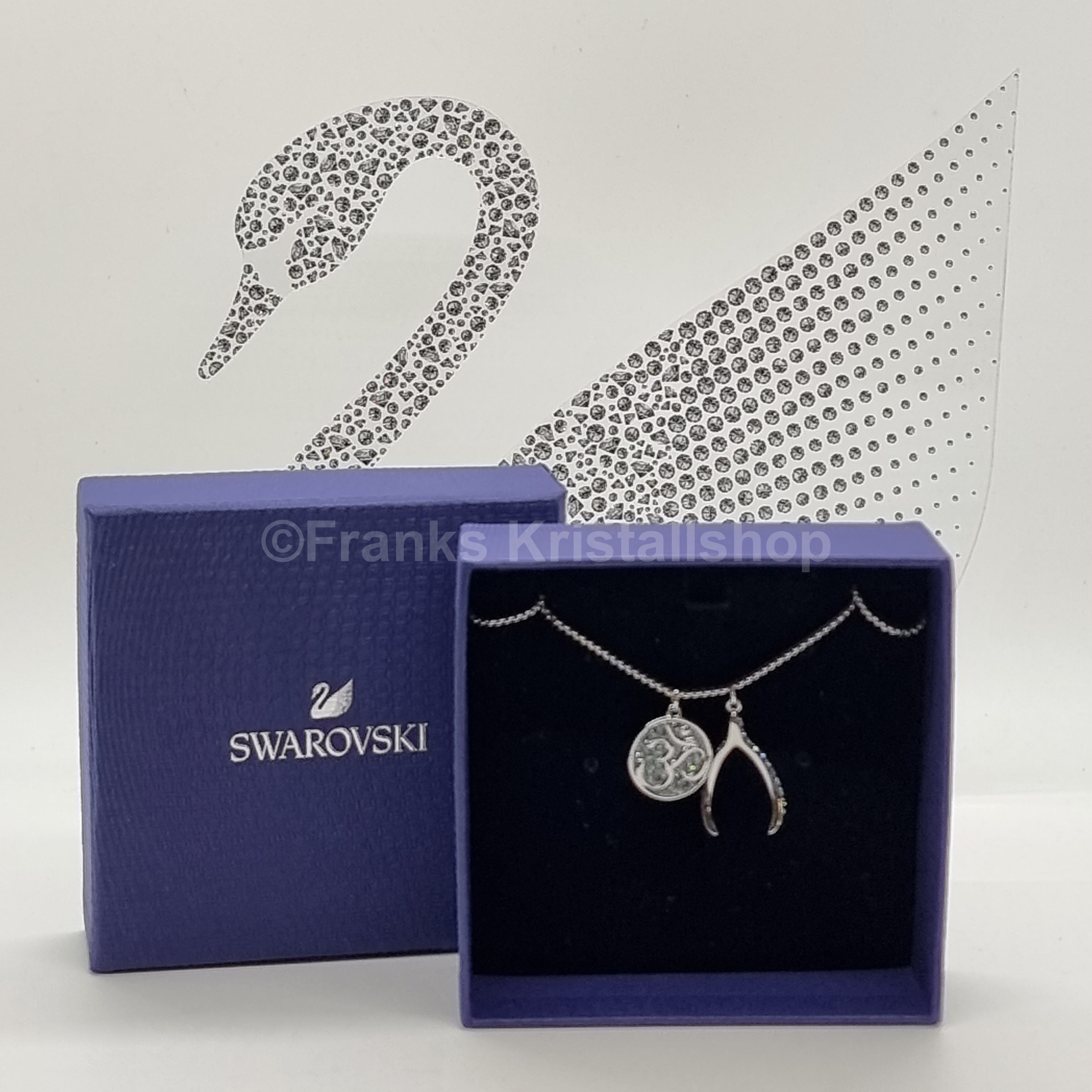 SWAROVSKI Om Halskette Glaube Buddha Blau, Rhodiniert 5535712