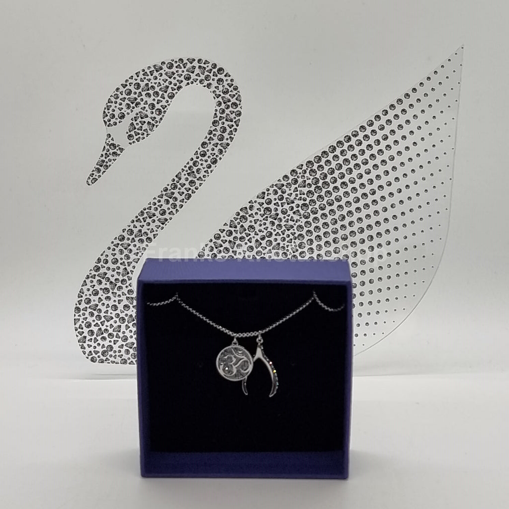 SWAROVSKI Om Halskette Glaube Buddha Blau, Rhodiniert 5535712