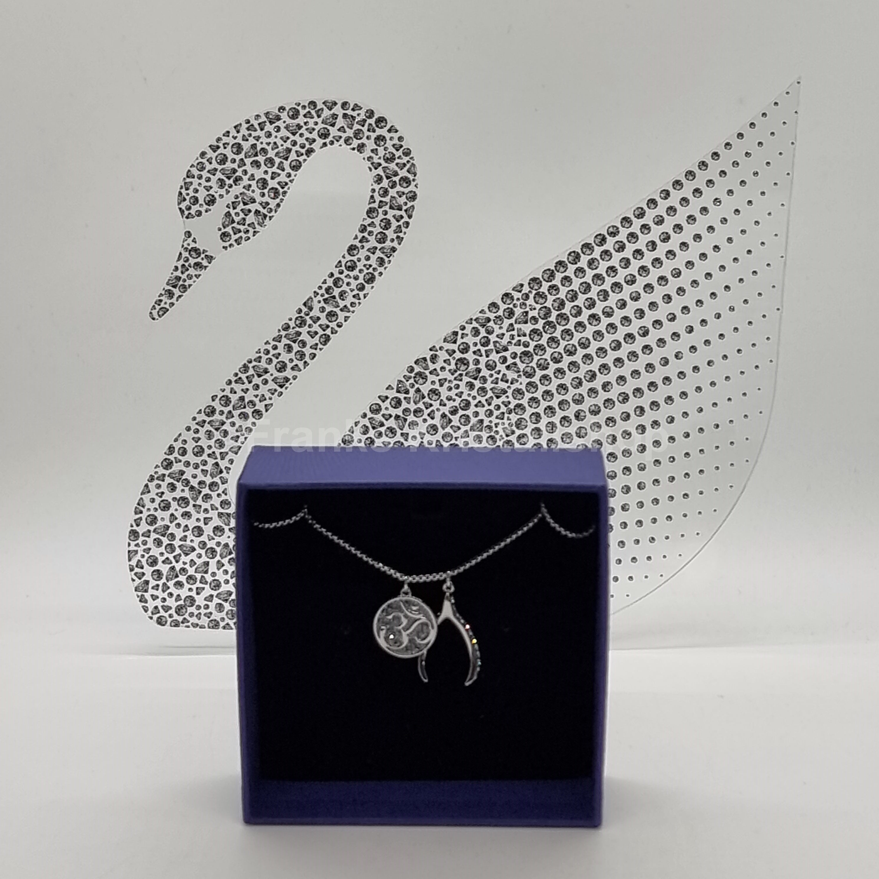 SWAROVSKI Om Halskette Glaube Buddha Blau, Rhodiniert 5535712