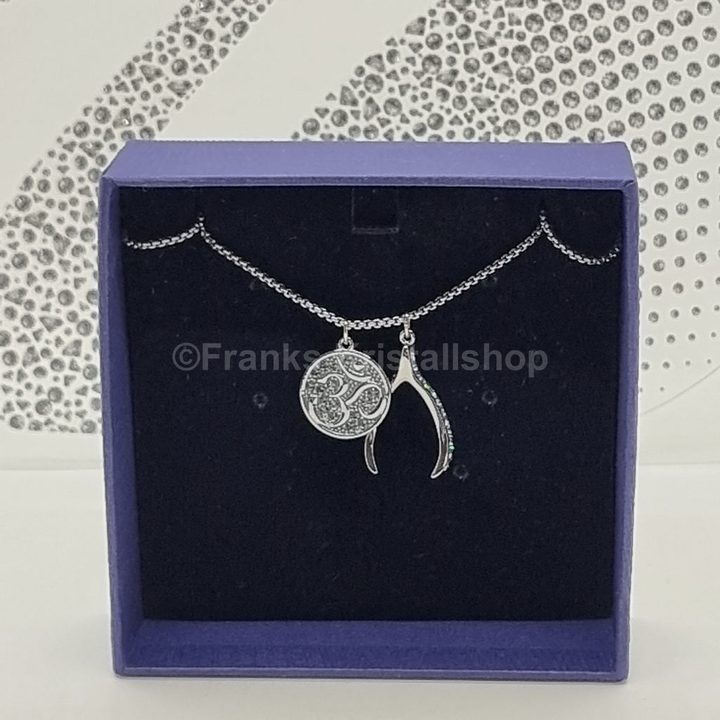 SWAROVSKI Om Halskette Glaube Buddha Blau, Rhodiniert 5535712