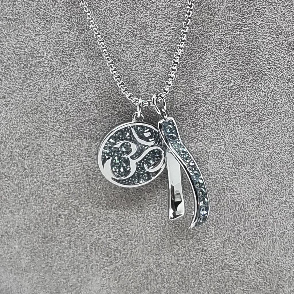SWAROVSKI Om Halskette Glaube Buddha Blau, Rhodiniert 5535712
