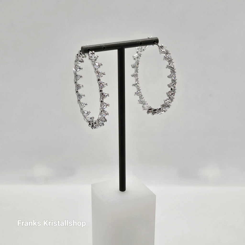 SWAROVSKI Ortyx Kreolen Groß, Weiß, Rhodiniert 5602230