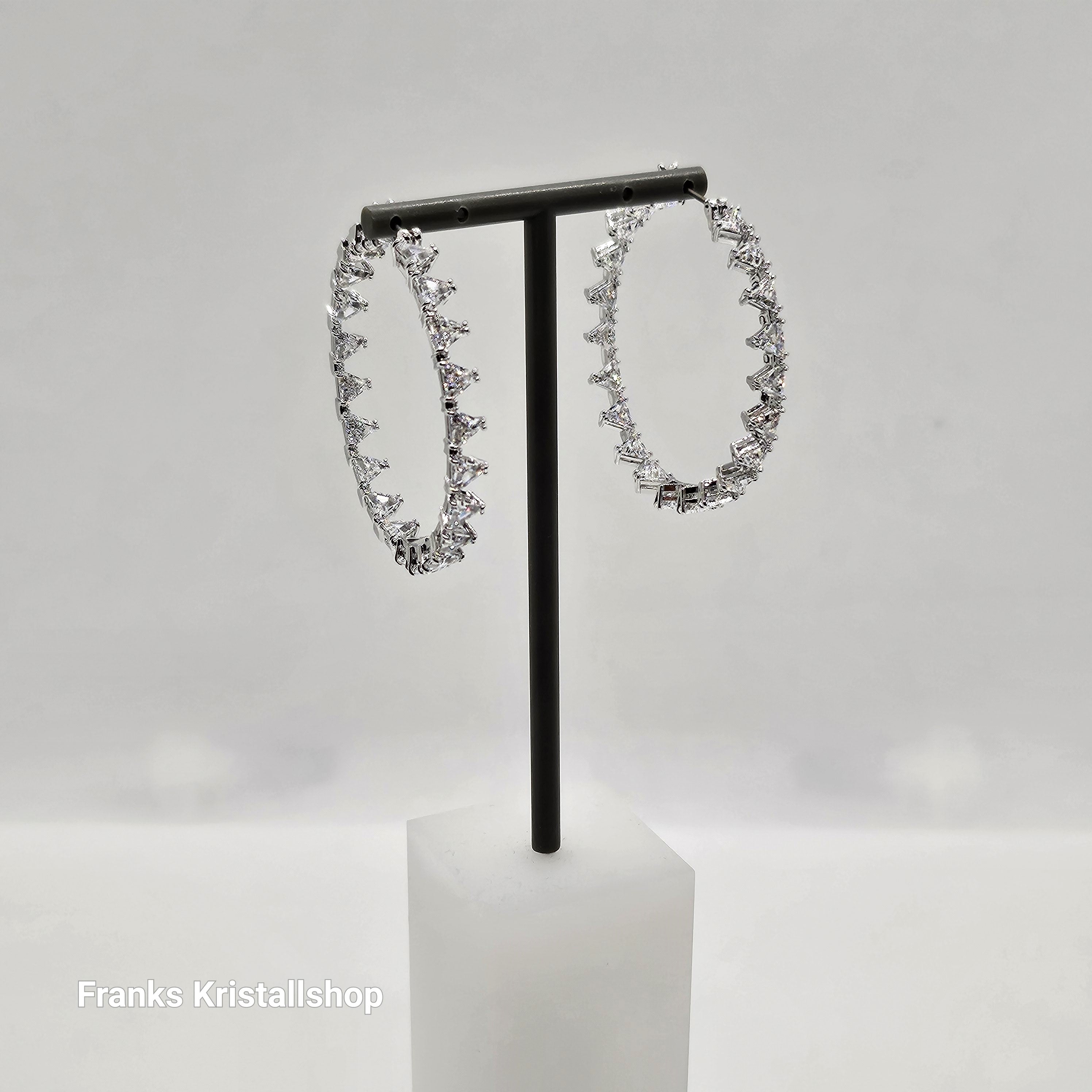 SWAROVSKI Ortyx Kreolen Groß, Weiß, Rhodiniert 5602230