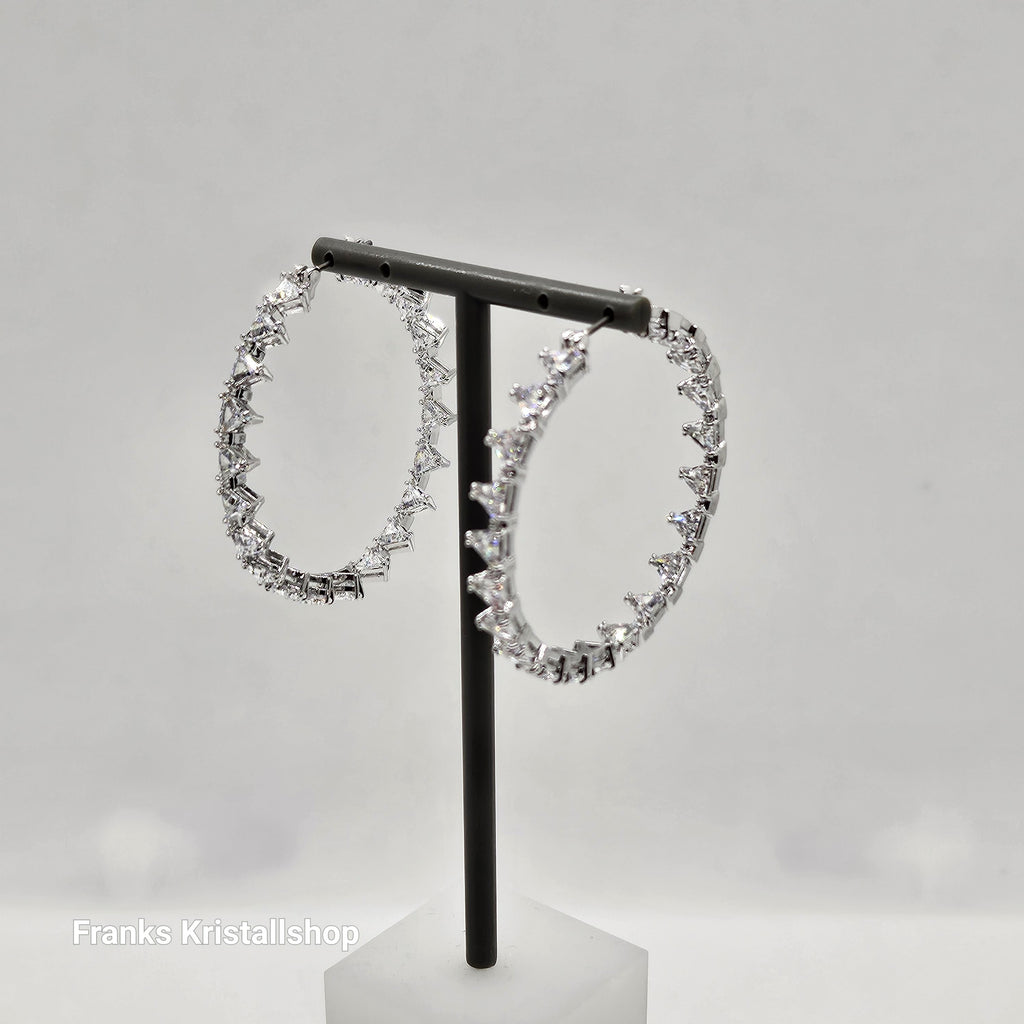 SWAROVSKI Ortyx Kreolen Groß, Weiß, Rhodiniert 5602230