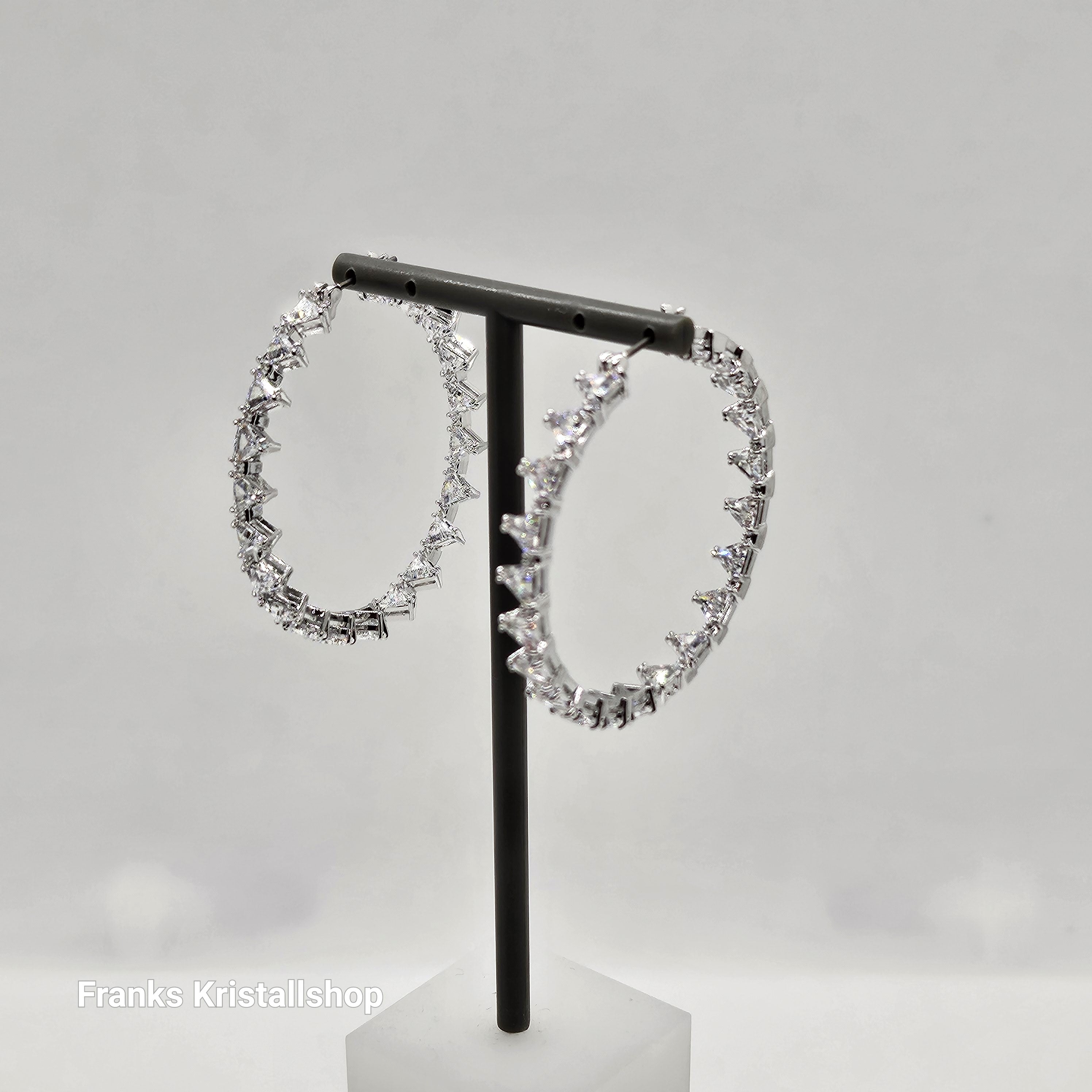 SWAROVSKI Ortyx Kreolen Groß, Weiß, Rhodiniert 5602230