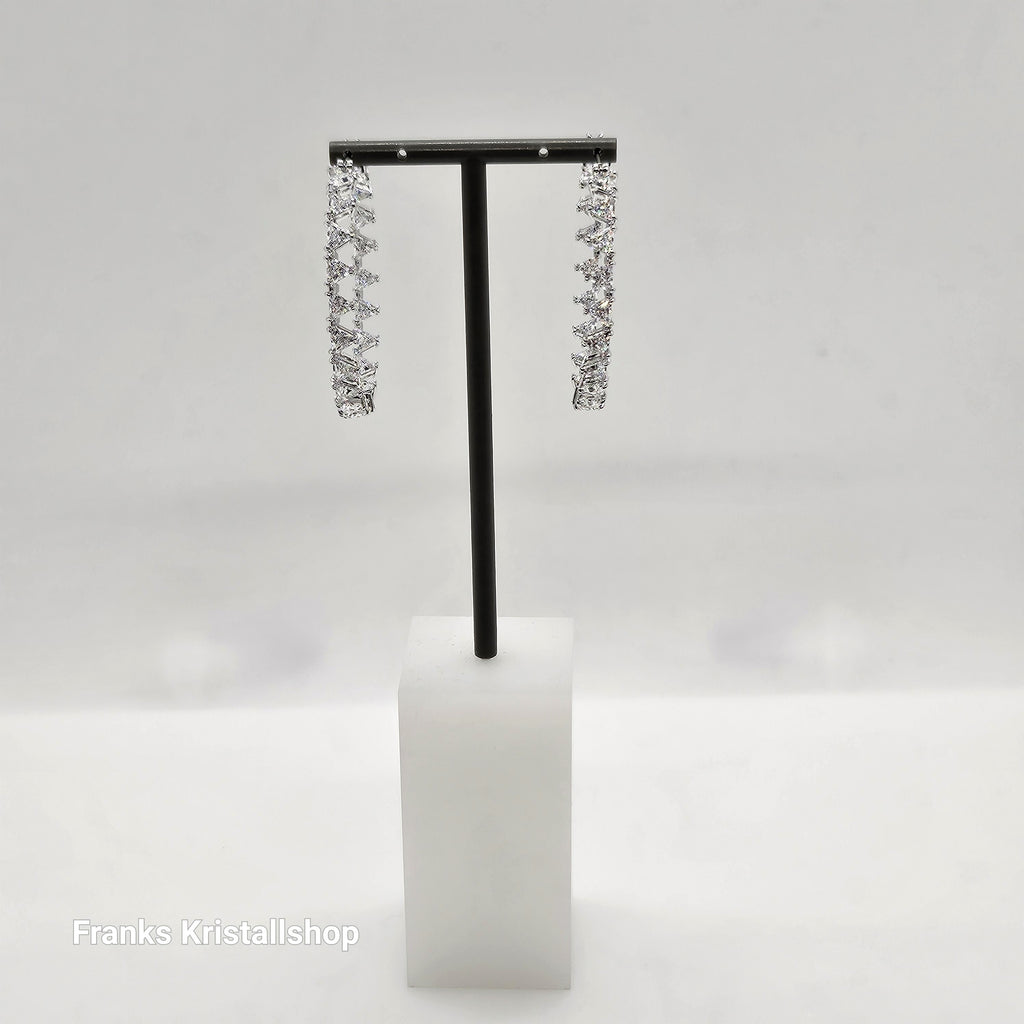 SWAROVSKI Ortyx Kreolen Groß, Weiß, Rhodiniert 5602230