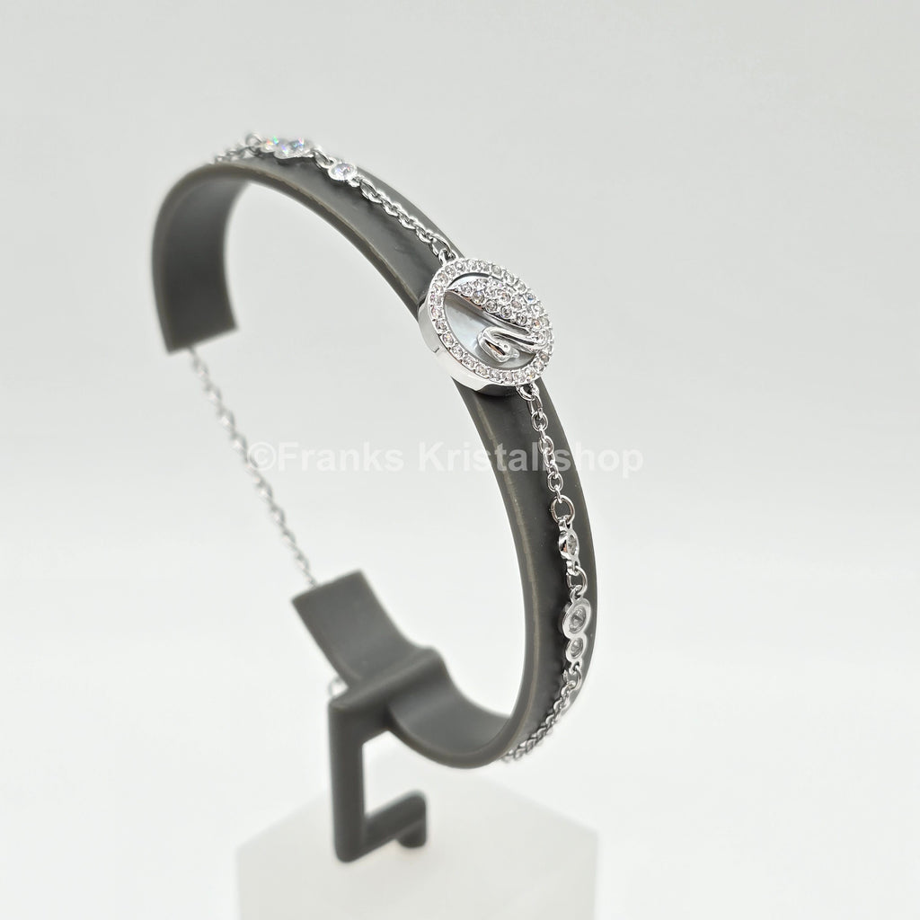 SWAROVSKI Pearly Swan Armband Schwan Anhänger Weiß, Rhodiniert 5271884 oU