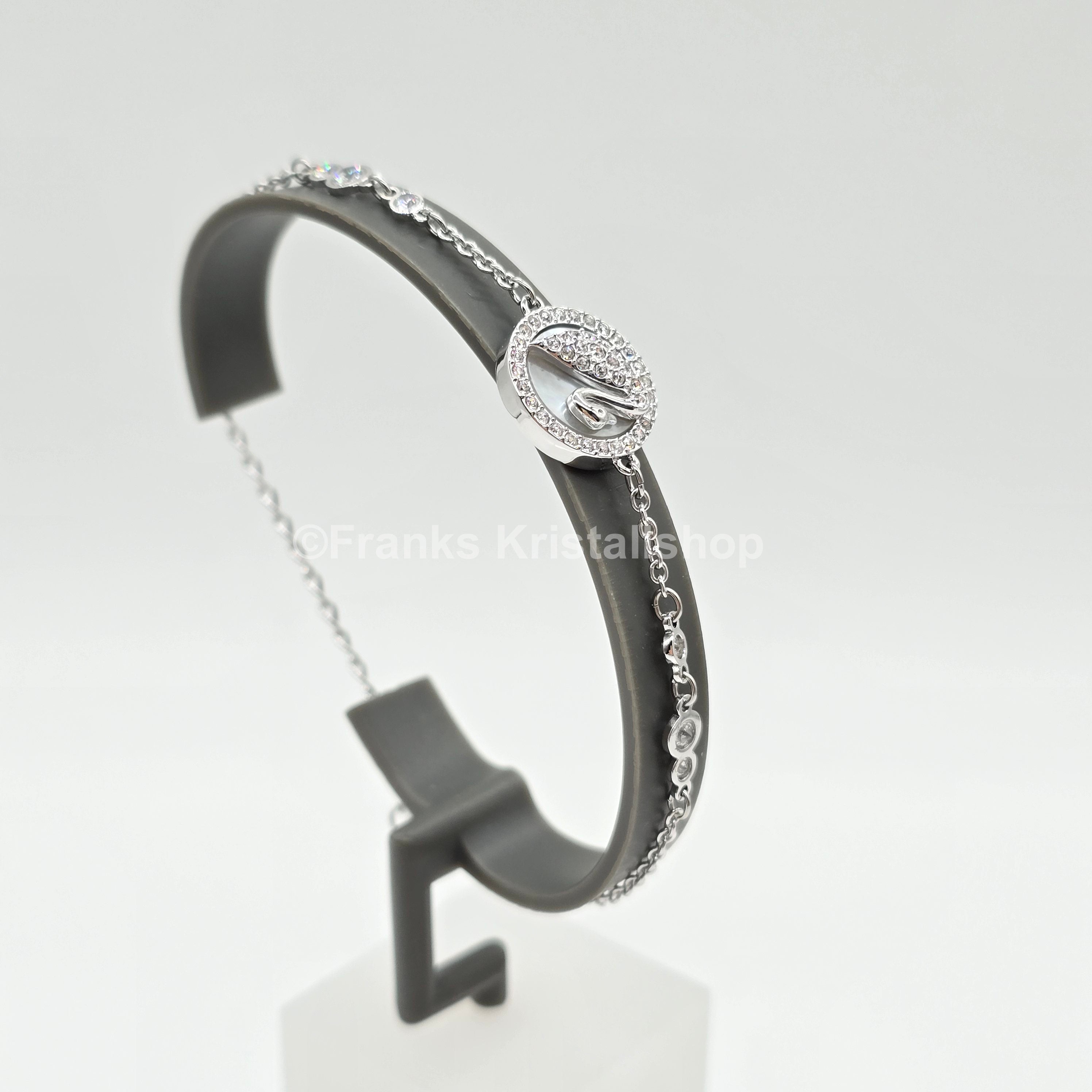 SWAROVSKI Pearly Swan Armband Schwan Anhänger Weiß, Rhodiniert 5271884 oU