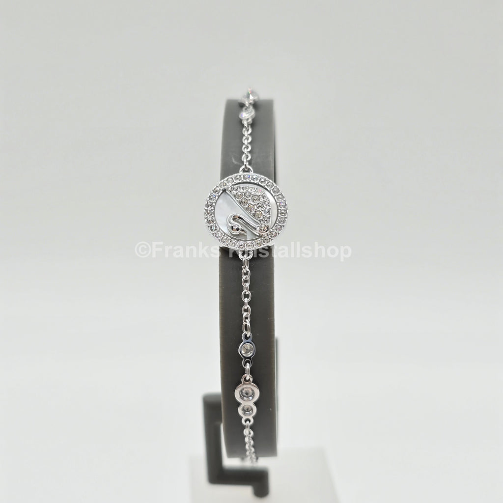 SWAROVSKI Pearly Swan Armband Schwan Anhänger Weiß, Rhodiniert 5271884 oU