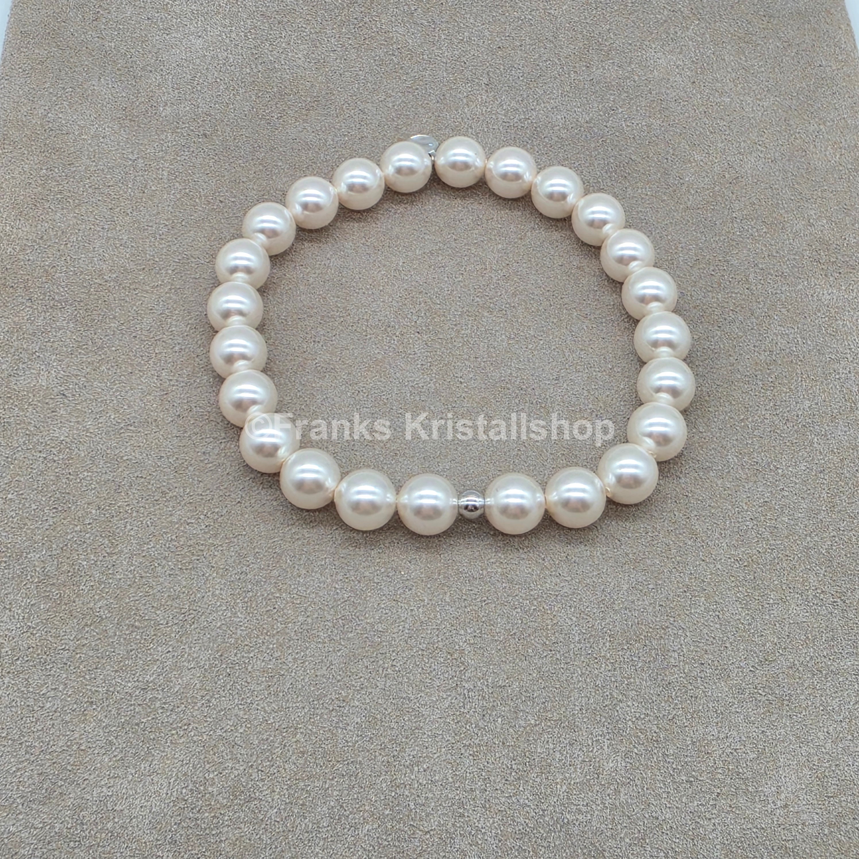 SWAROVSKI Perlen Armband Größe L elastisch, creme 5123587