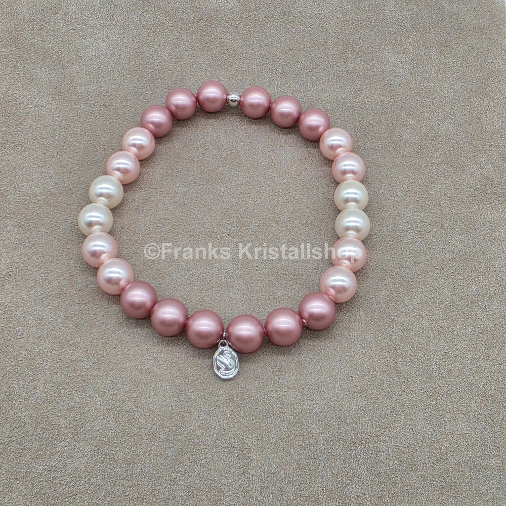SWAROVSKI Perlen Armband Größe L elastisch, creme rosa 5123588