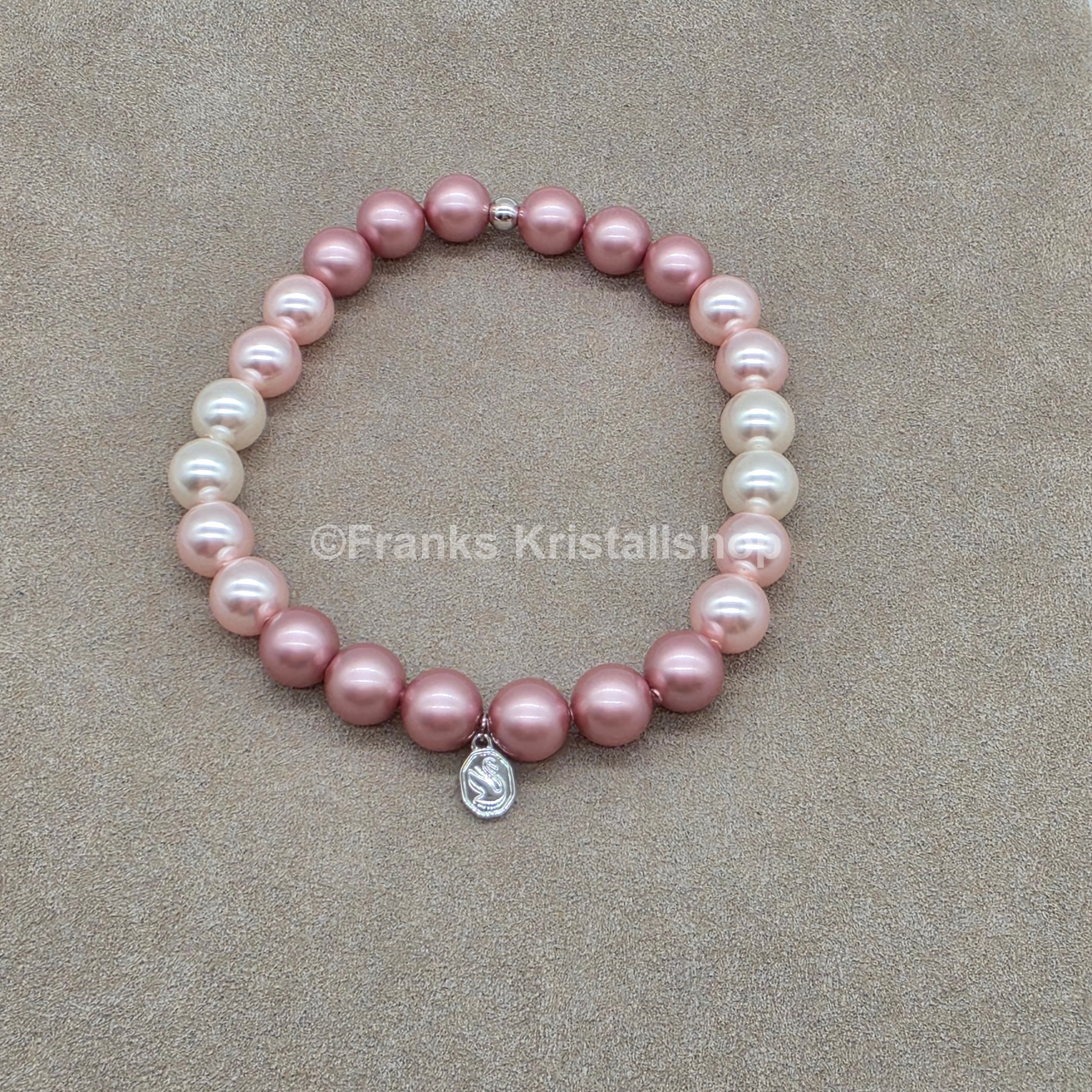 SWAROVSKI Perlen Armband Größe L elastisch, creme rosa 5123588