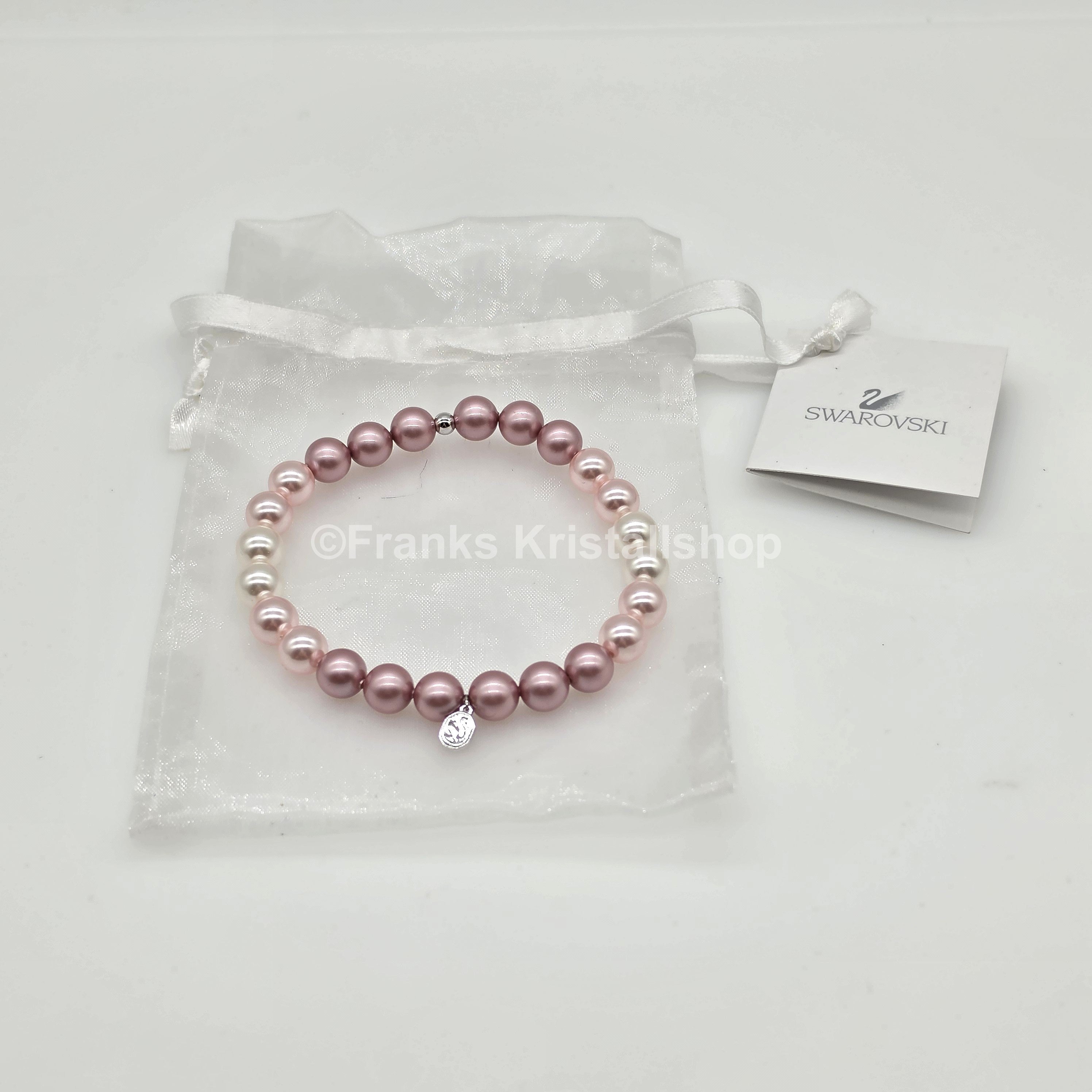 SWAROVSKI Perlen Armband Größe L elastisch, creme rosa 5123588