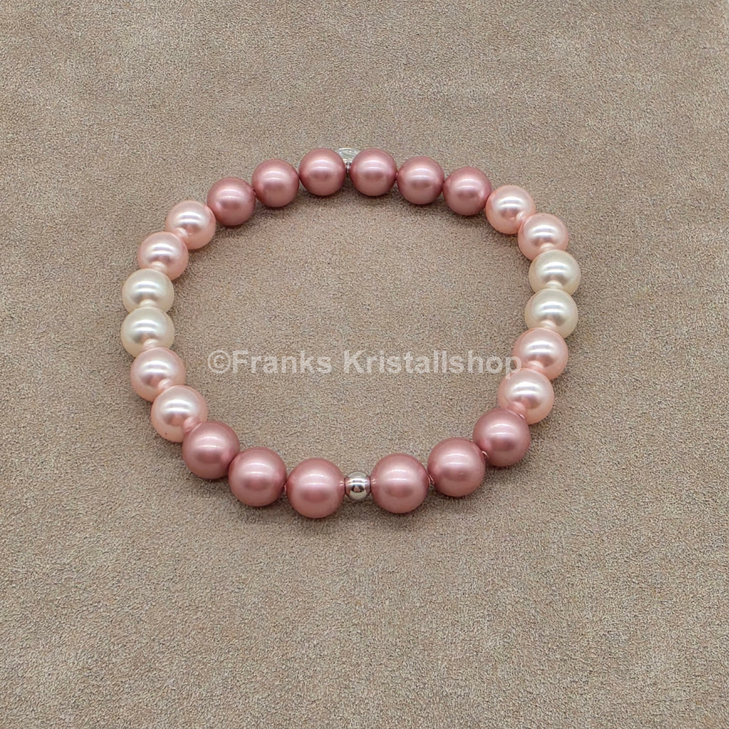 SWAROVSKI Perlen Armband Größe L elastisch, creme rosa 5123588