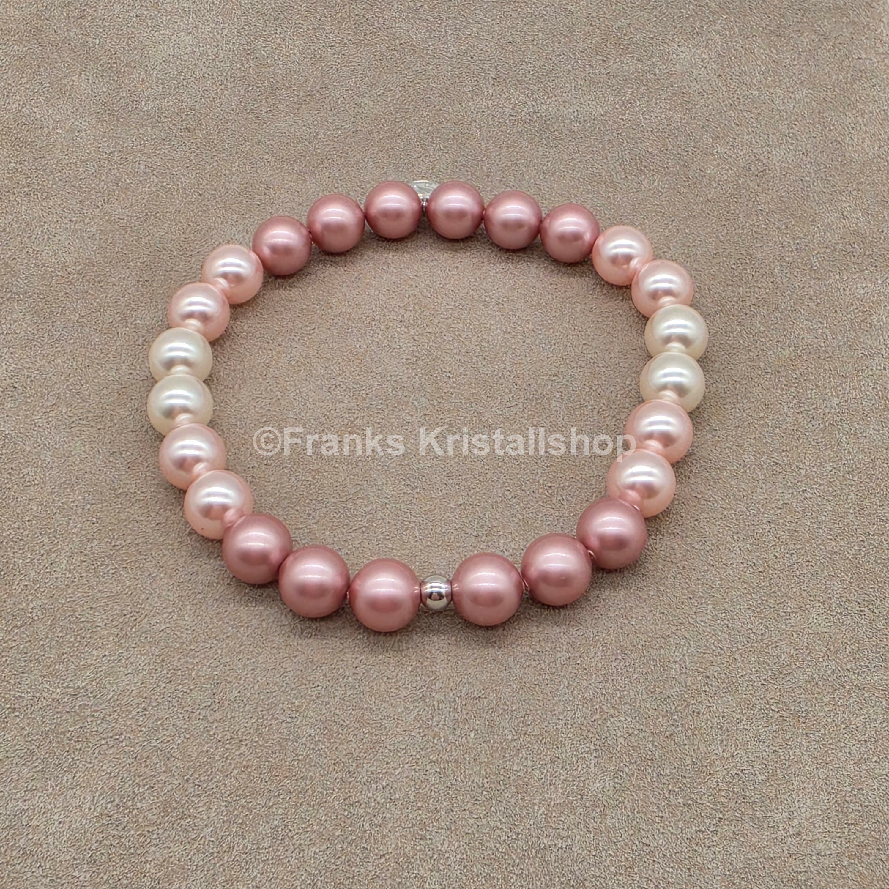SWAROVSKI Perlen Armband Größe L elastisch, creme rosa 5123588