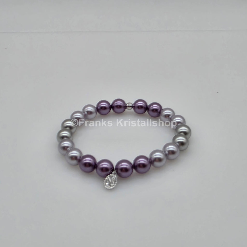 SWAROVSKI Perlen Armband Größe M elastisch, creme violett 5123584