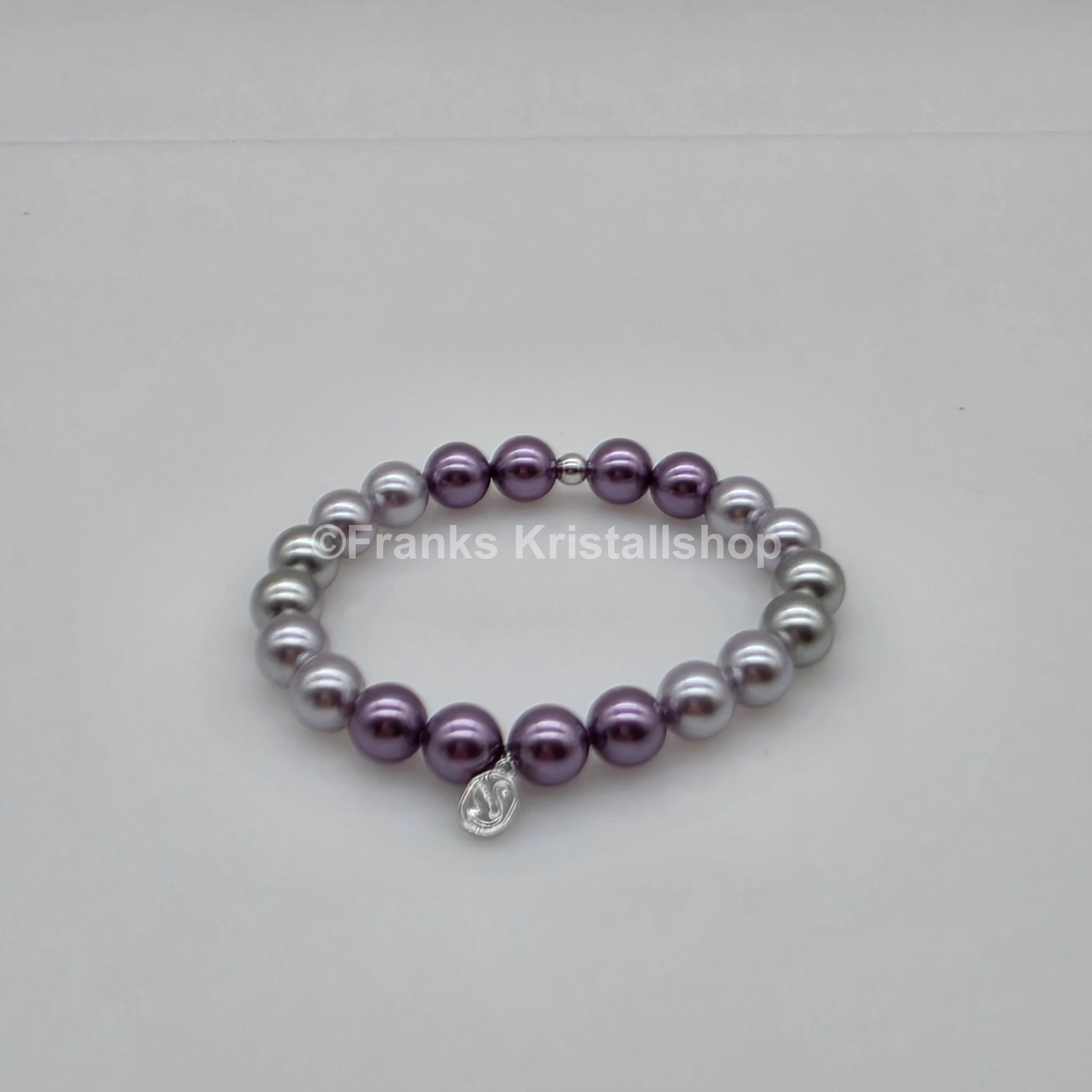 SWAROVSKI Perlen Armband Größe M elastisch, creme violett 5123584