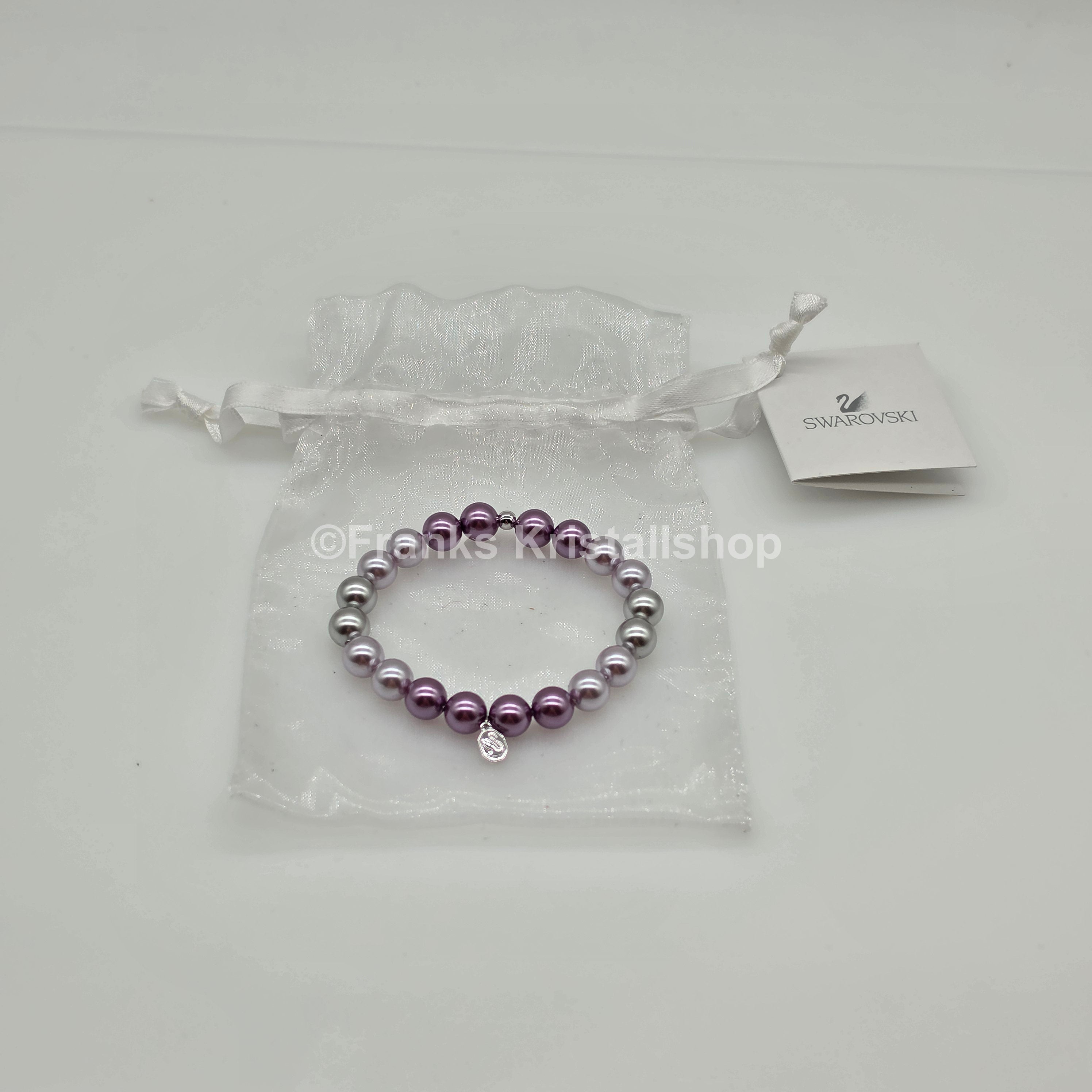 SWAROVSKI Perlen Armband Größe M elastisch, creme violett 5123584