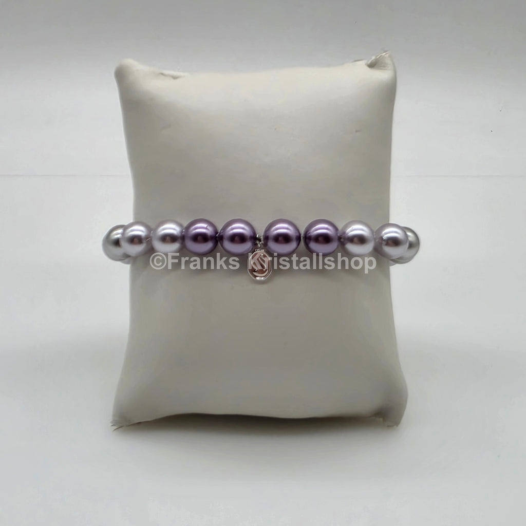 SWAROVSKI Perlen Armband Größe M elastisch, creme violett 5123584