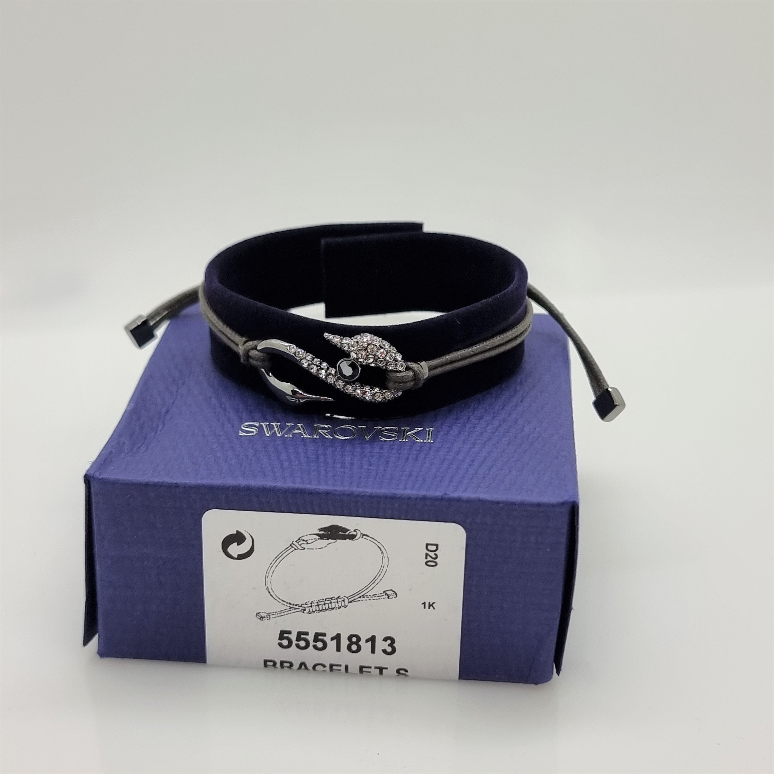 SWAROVSKI Power S-Hook Armband Anthrazit Größe S 5551813