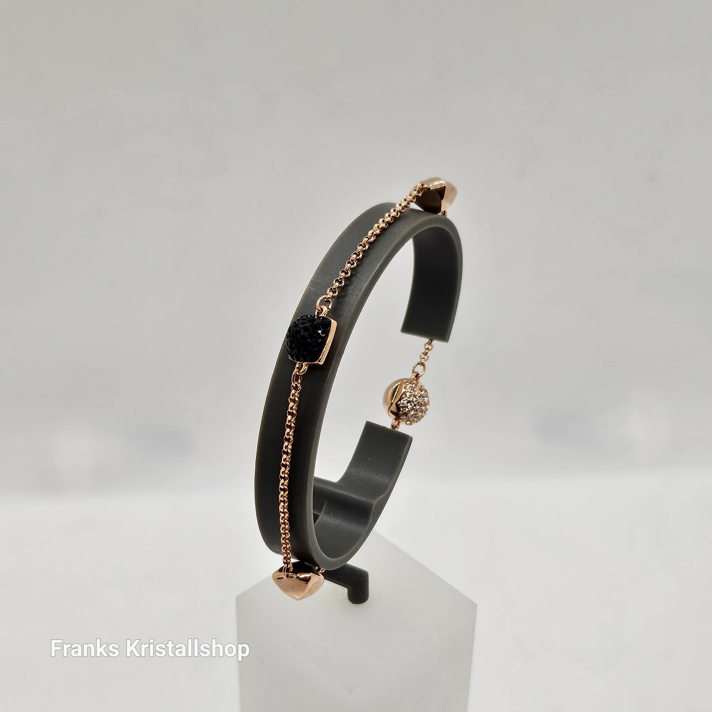 SWAROVSKI Remix Spike Armband Gr. M Schwarz, Weiß, Rosévergoldet 5365753