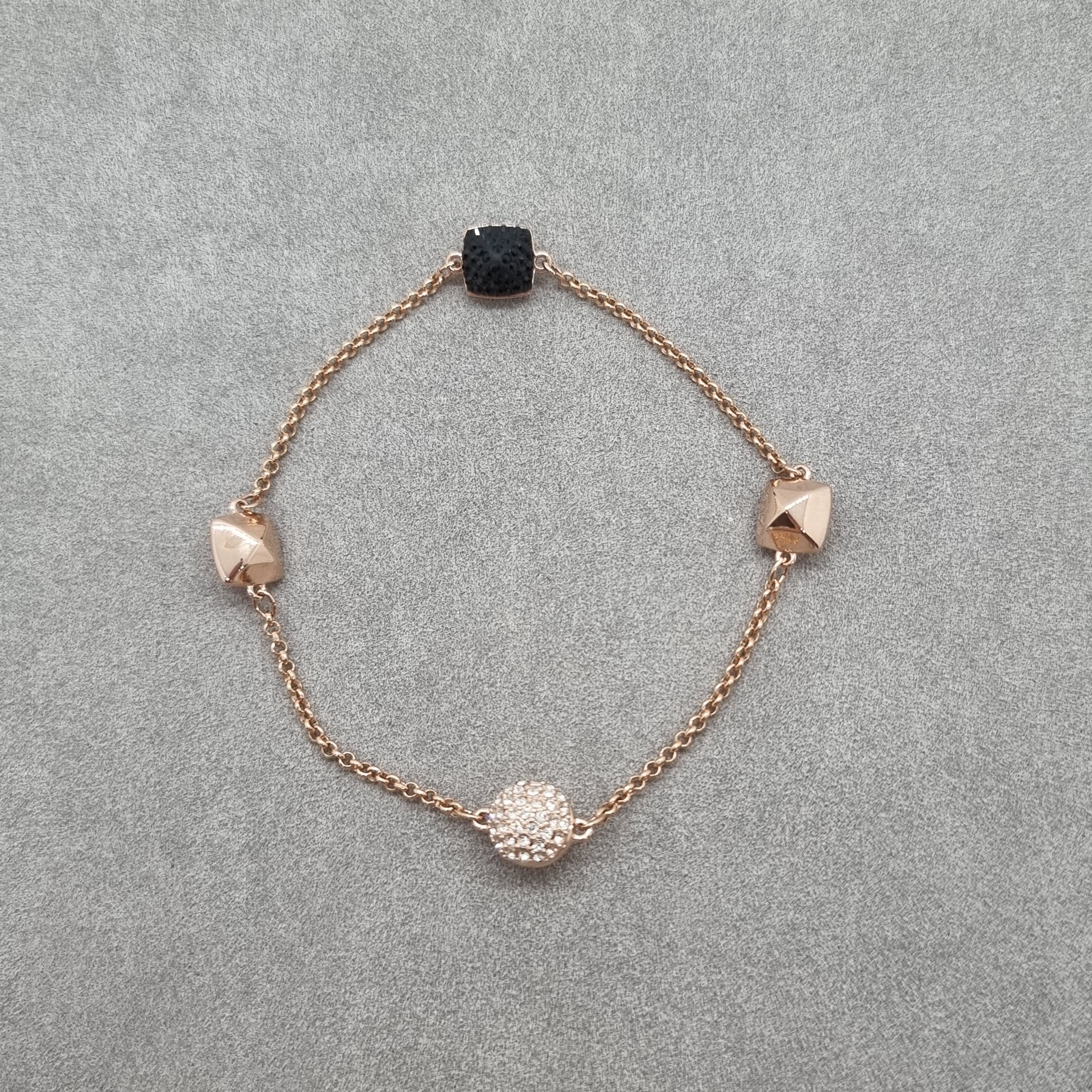 SWAROVSKI Remix Spike Armband Gr. M Schwarz, Weiß, Rosévergoldet 5365753