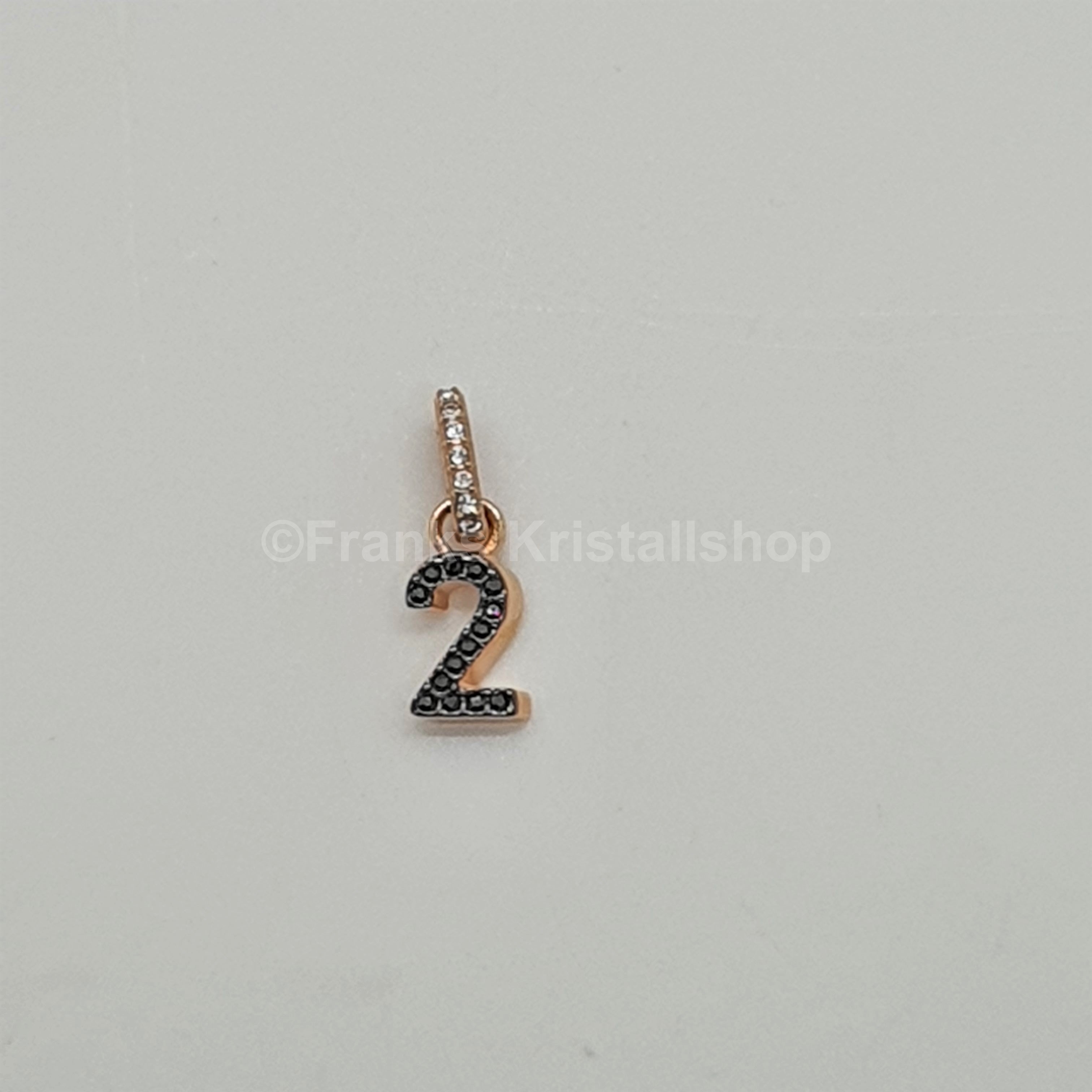 SWAROVSKI Remix Charm Anhänger Zahl 2 Zwei, Schwarz, Rosévergoldet 5448200
