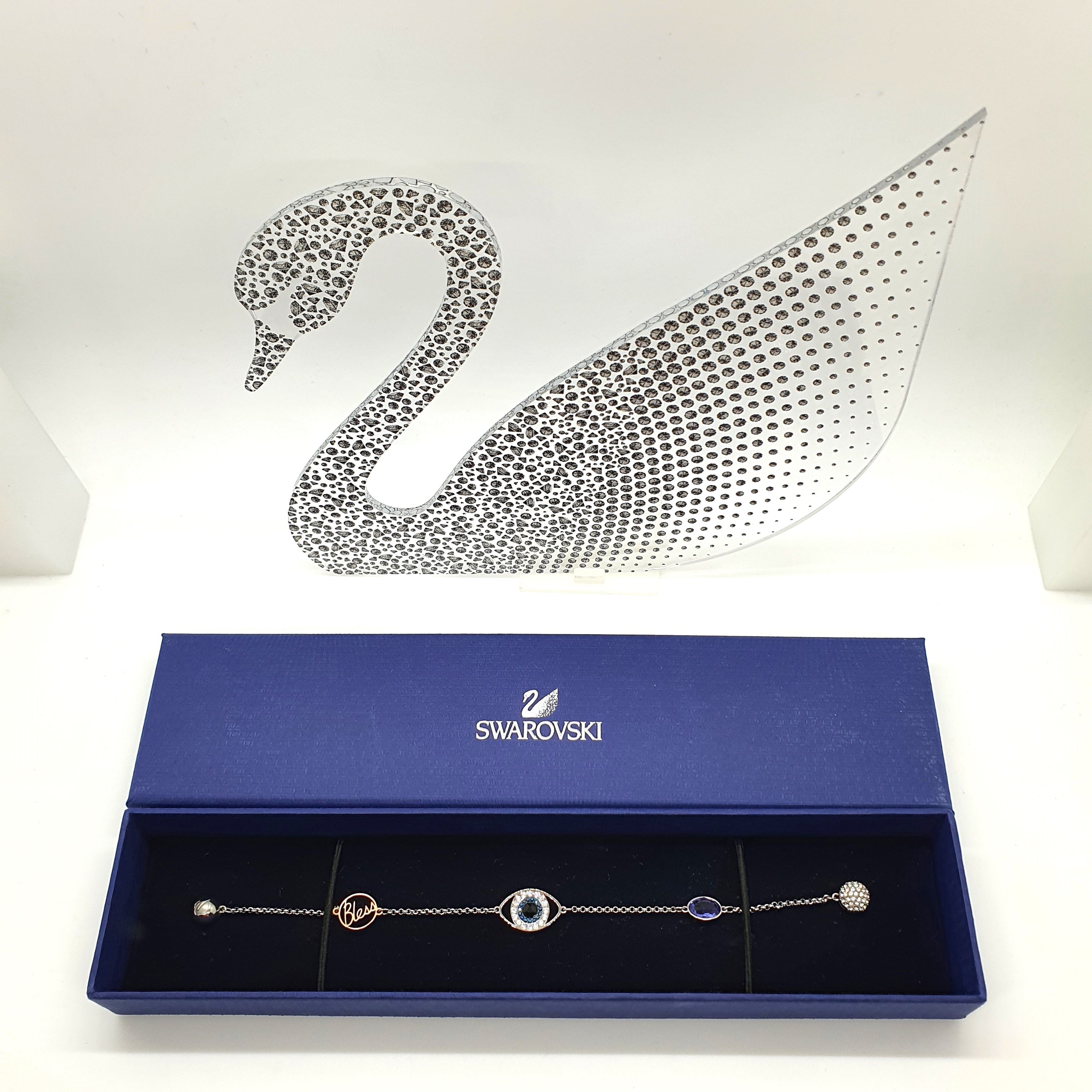 Swarovski Remix Evil Eye Armband Gr. M Violett Auge Rhodiniert 5365749