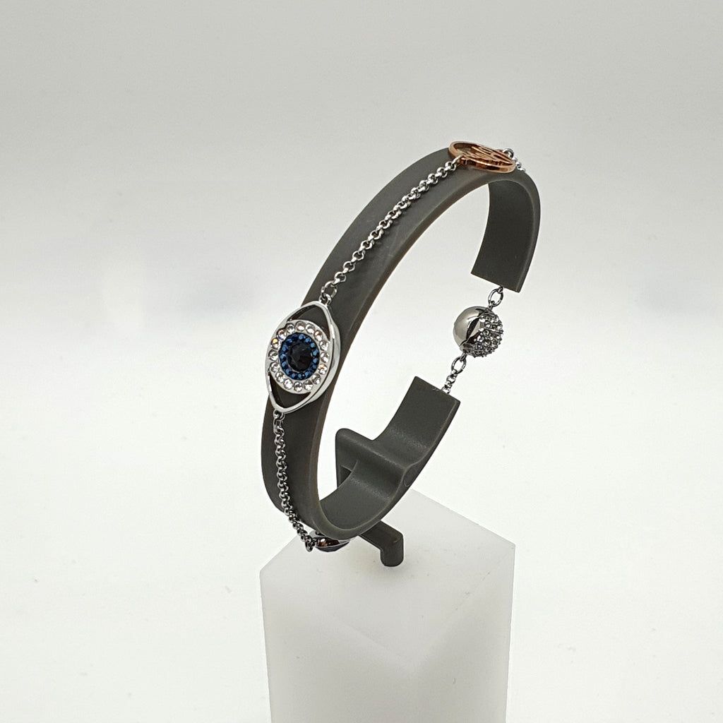 Swarovski Remix Evil Eye Armband Gr. M Violett Auge Rhodiniert 5365749