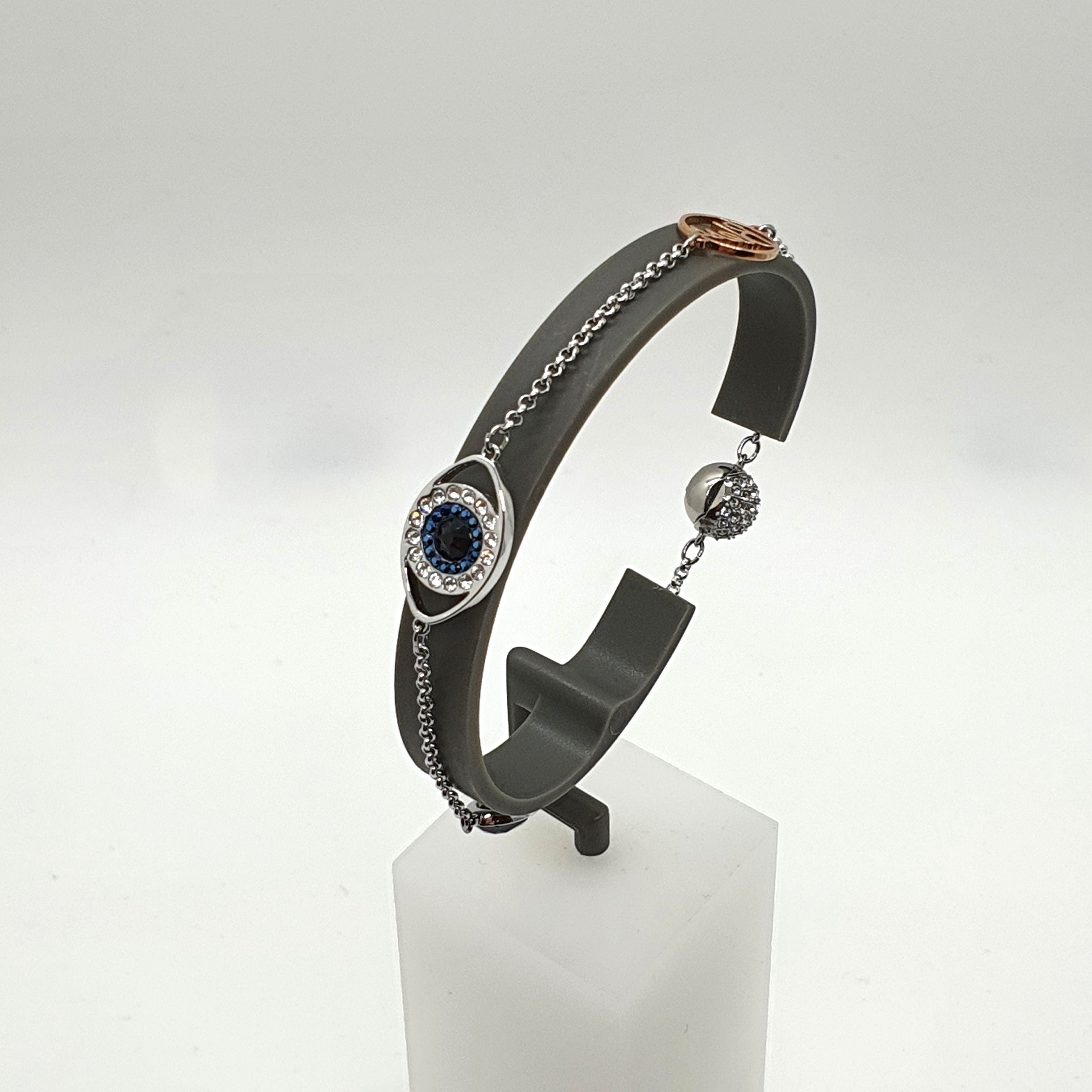 Swarovski Remix Evil Eye Armband Gr. M Violett Auge Rhodiniert 5365749