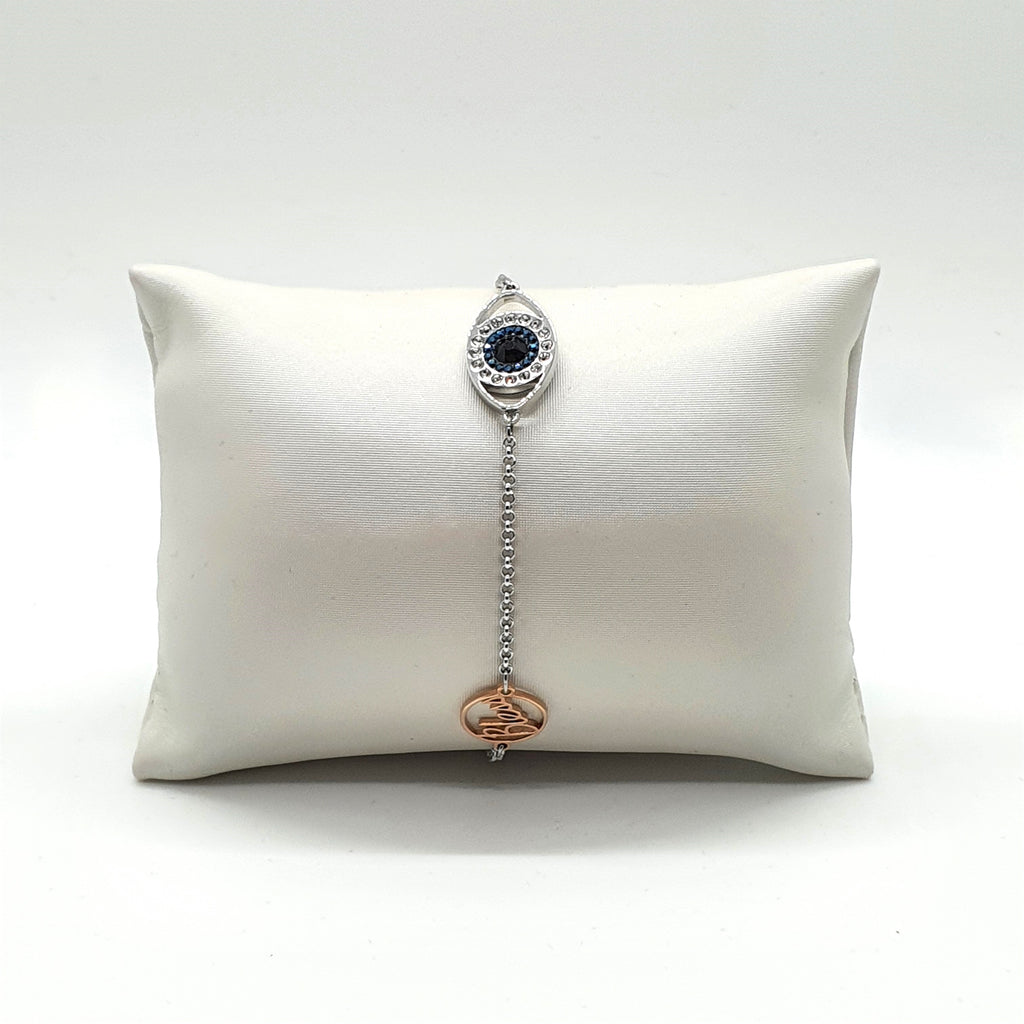 Swarovski Remix Evil Eye Armband Gr. M Violett Auge Rhodiniert 5365749