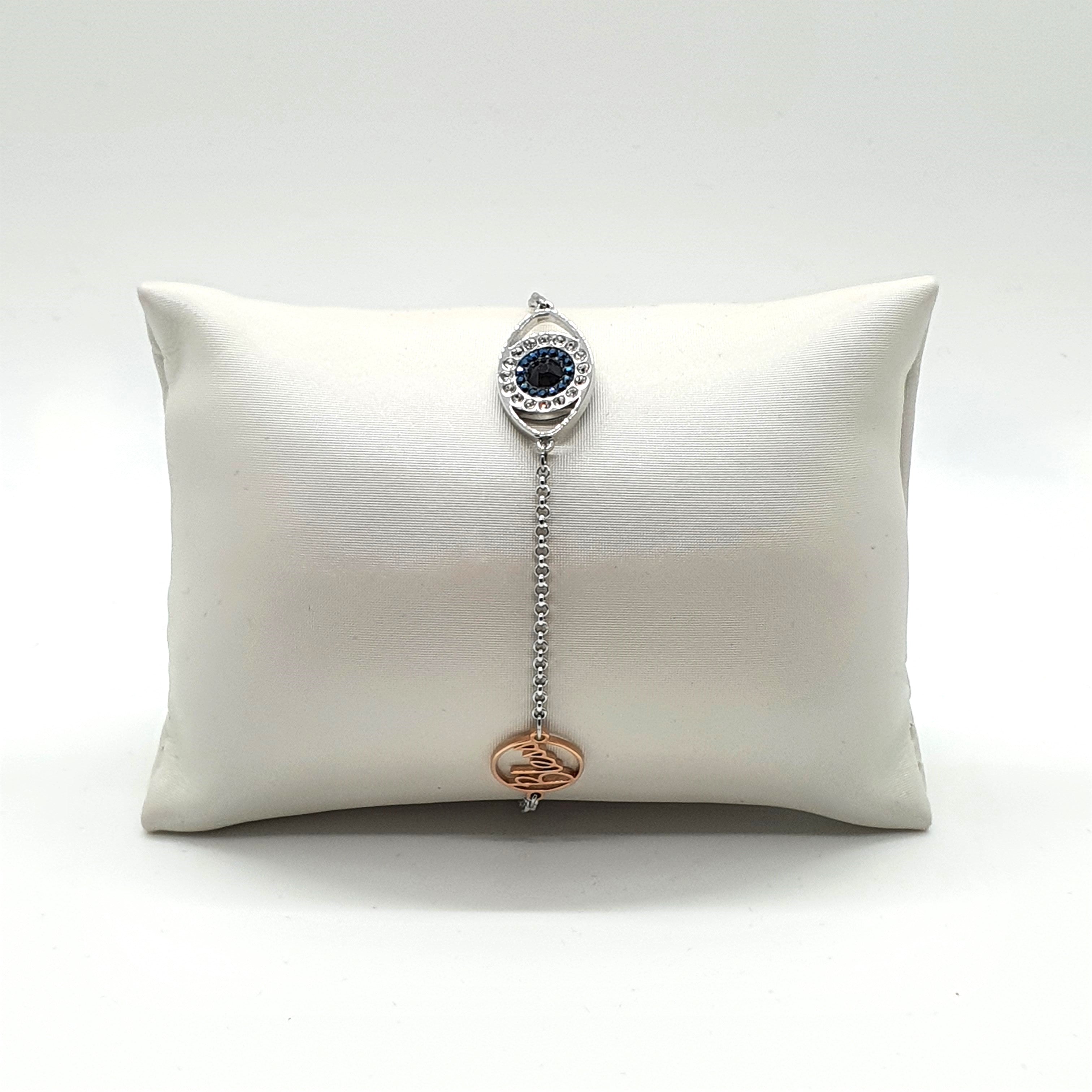 Swarovski Remix Evil Eye Armband Gr. M Violett Auge Rhodiniert 5365749
