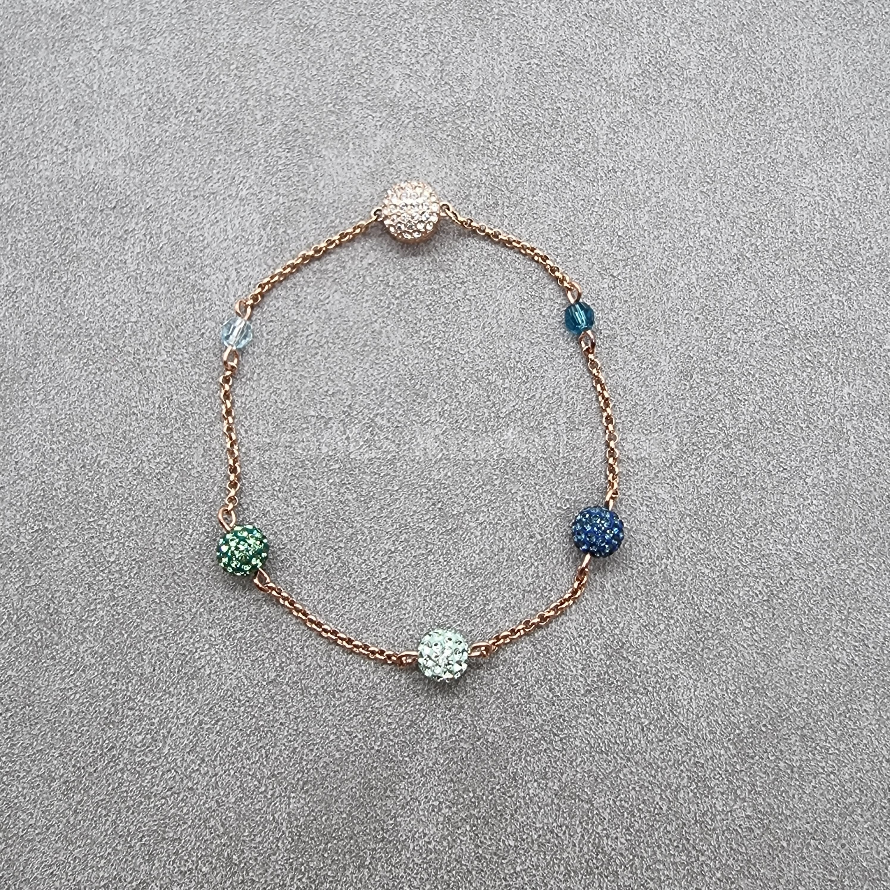 SWAROVSKI Remix Pop Armband Gr. L Grün Blau Türkis Rosévergoldet 5479019