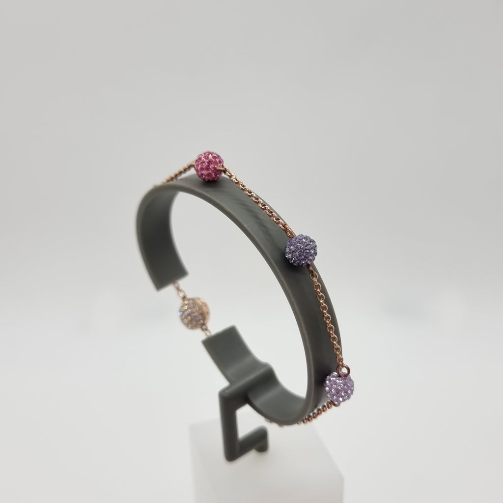 SWAROVSKI Remix Pop Armband Gr. L Violett Rosa Lila Rosévergoldet 5479011