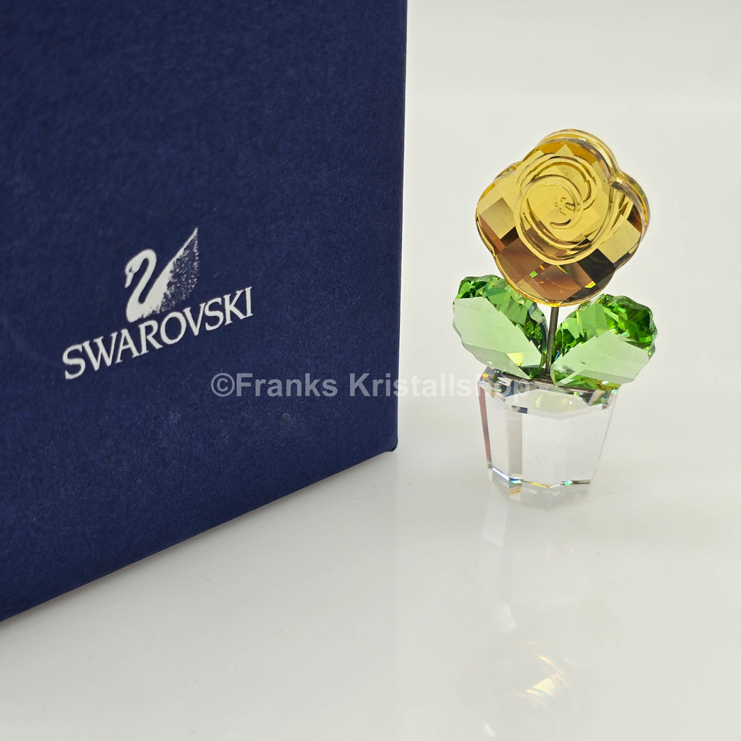 SWAROVSKI Blumenträume Rose Gelb im Blumentopf 855895 oU