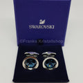 SWAROVSKI Manschettenknöpfe Round Blau, Rhodiniert 1095441 oU